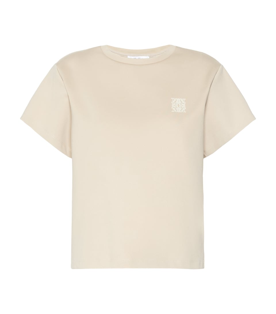 Max Mara Womens Boxy Logo T-Shirt Stone