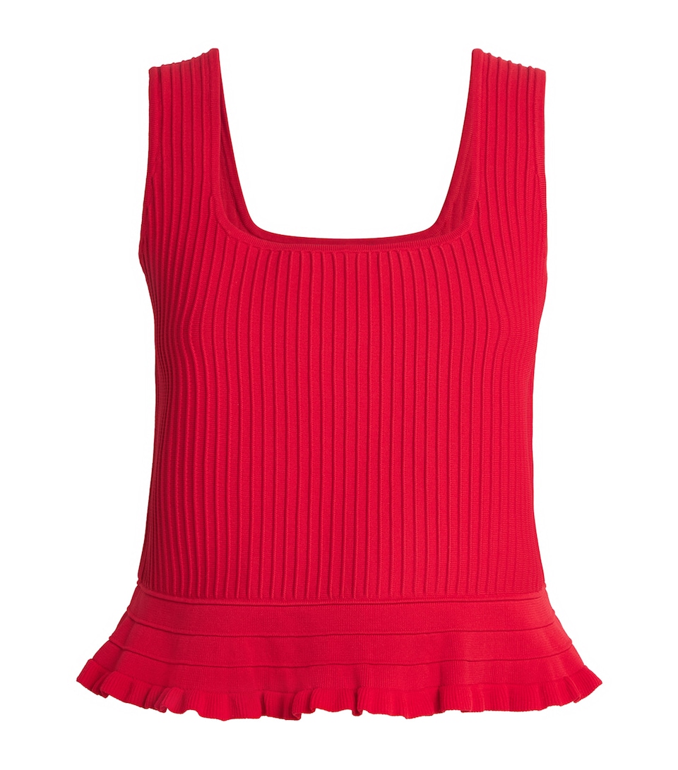 Maje Womens Ruffled Crop Top Red