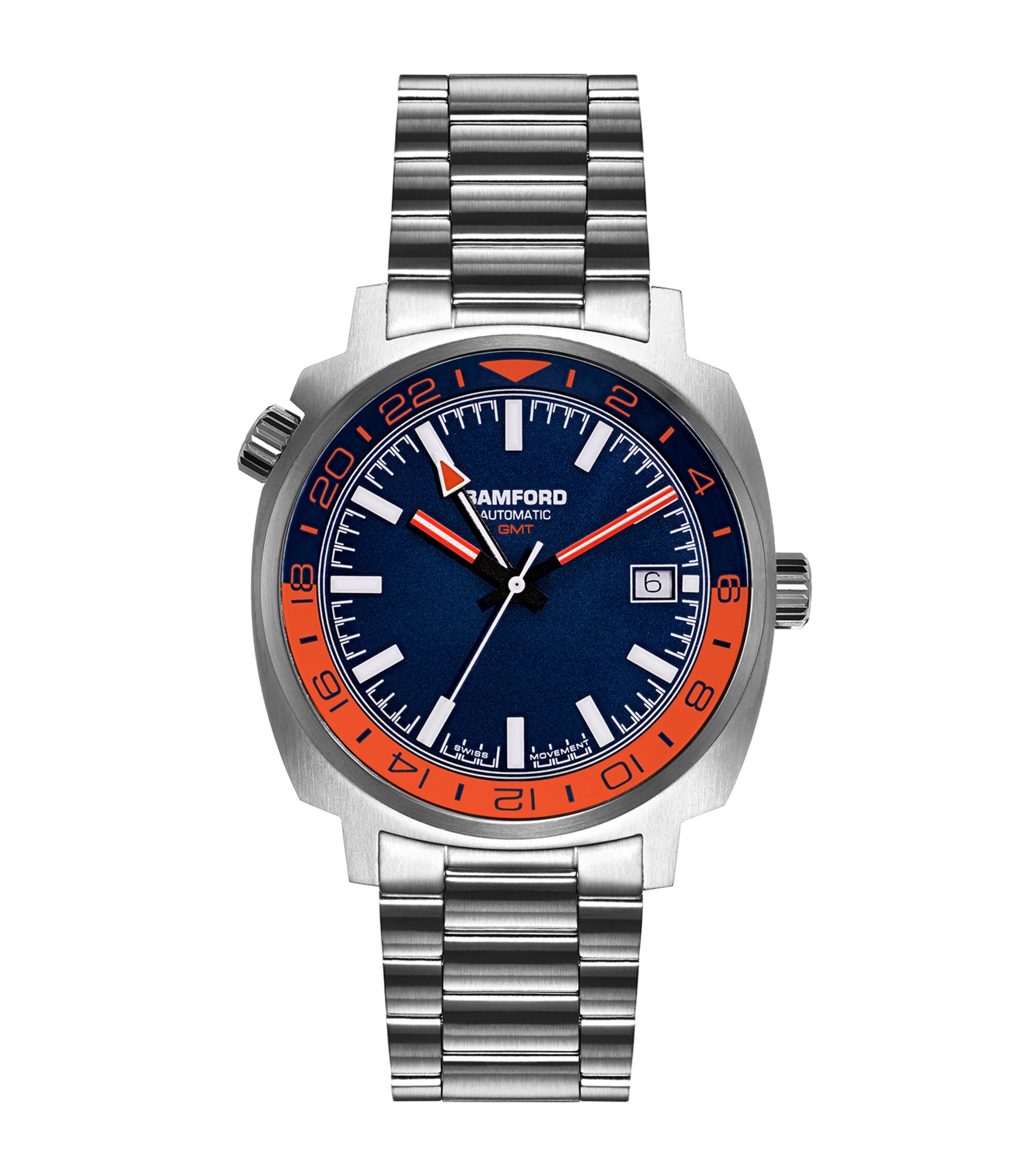 Bamford London Stainless Steel GMT Watch 40mm Blue
