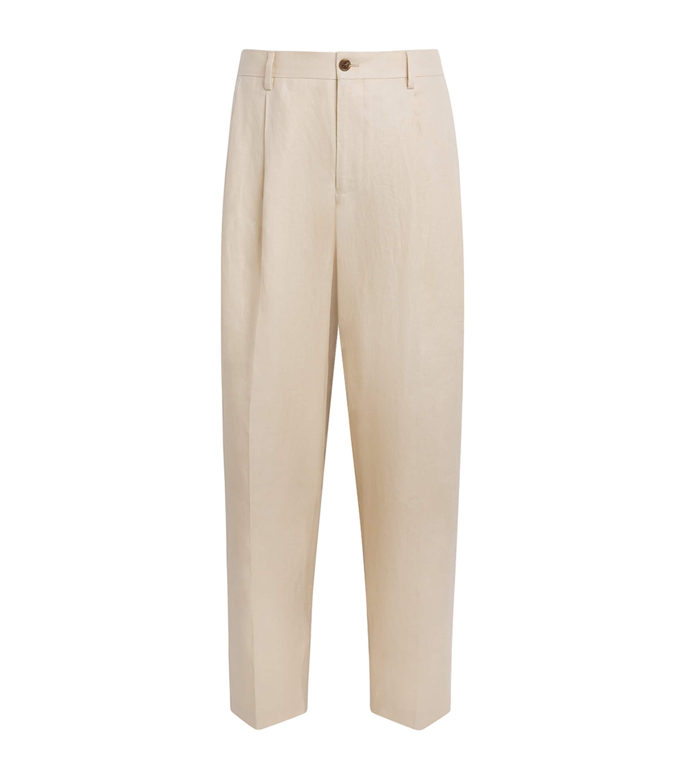 NN.07 Mens Linen Justin Wide-Leg Trousers Honey Silk