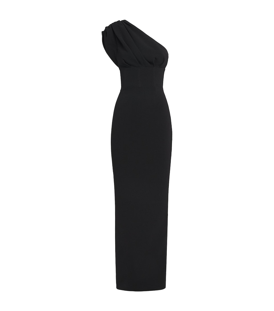 Rachel Gilbert Womens One-Shoulder Winne Gown Black