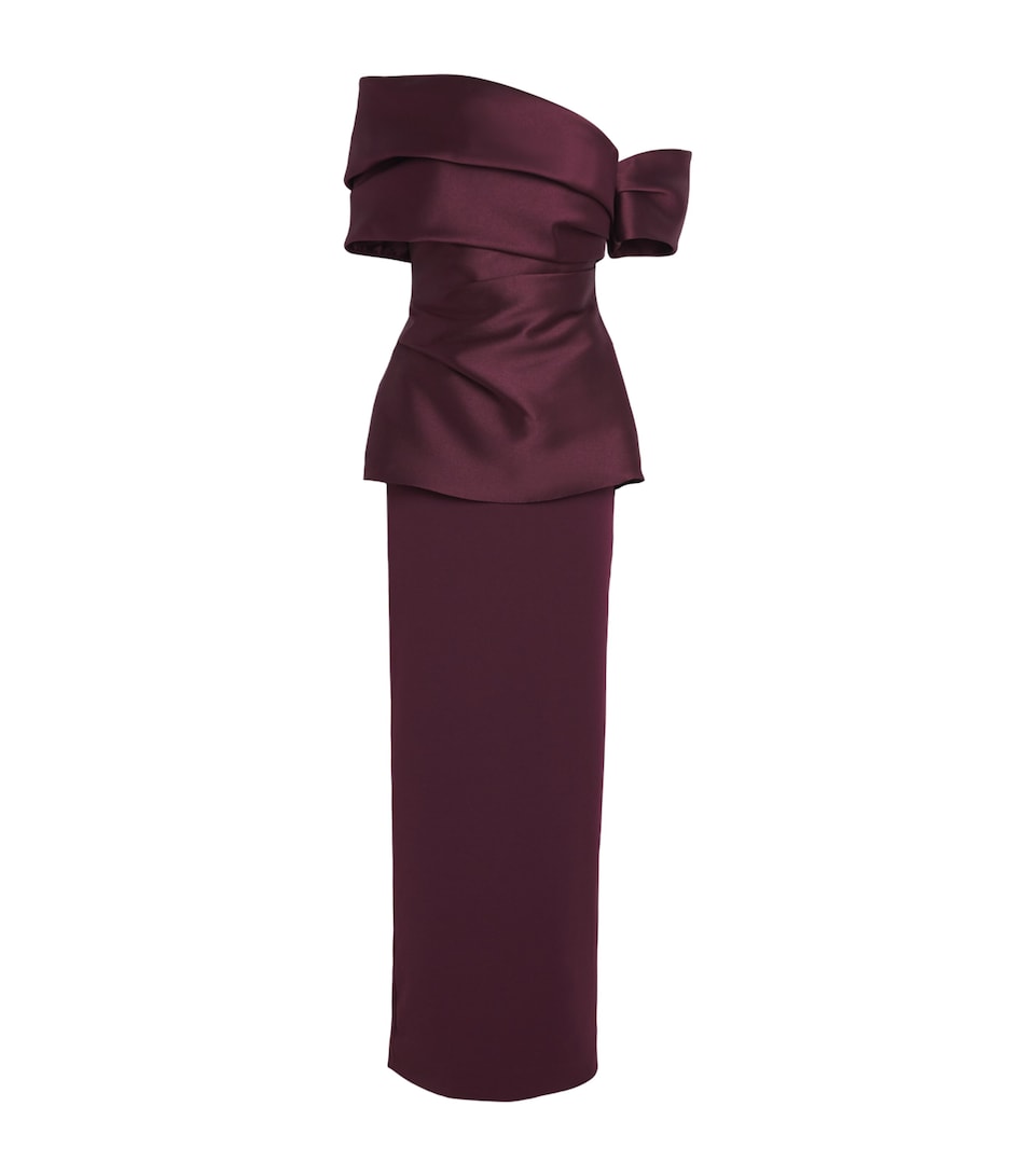 Solace London Womens Satin Lucine Maxi Dress Grape