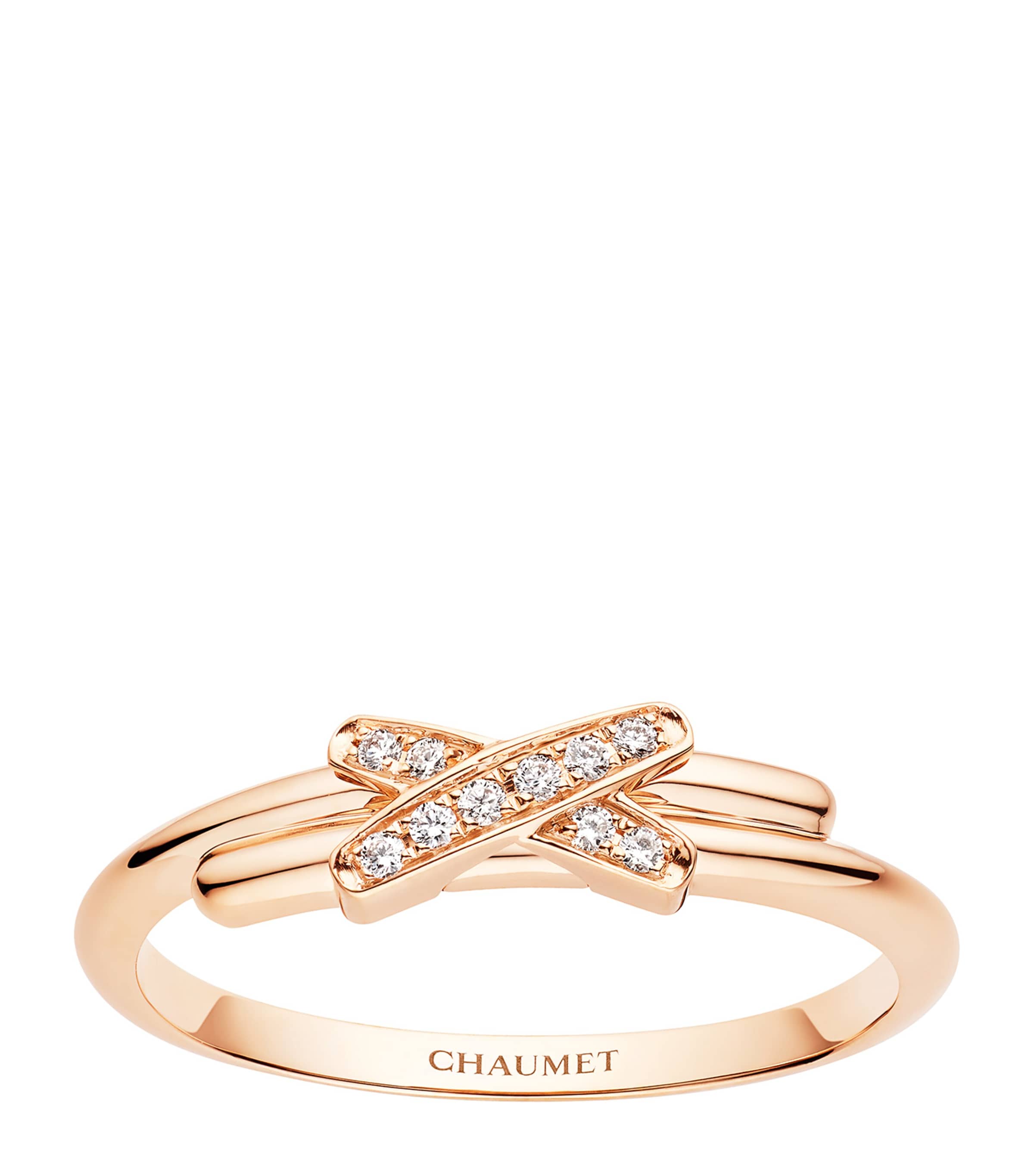 Rose Gold and Diamond Jeux de Liens Ring