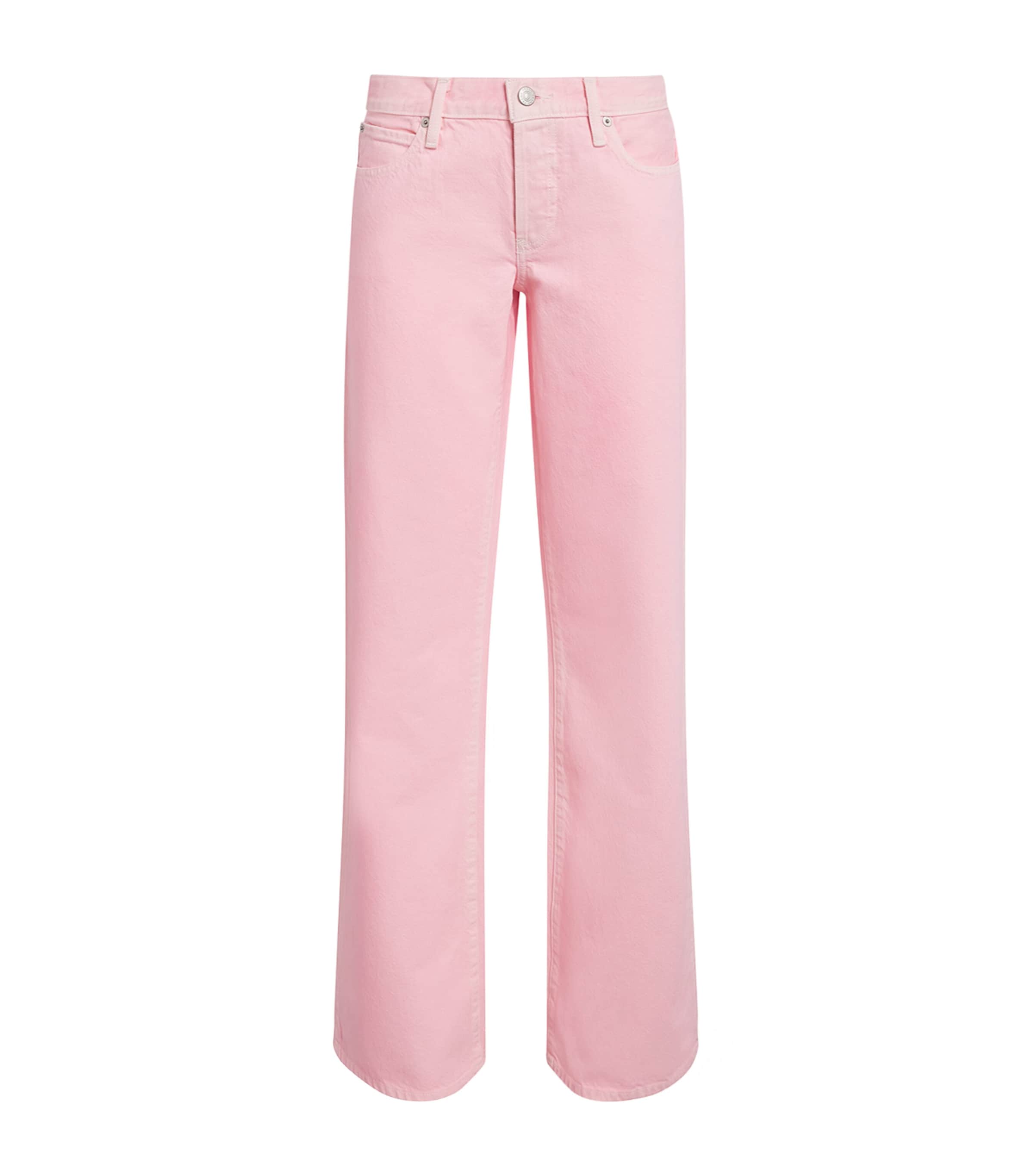 FRAME Womens The Pixie Gray Wide-Leg Jeans Cotton Candy
