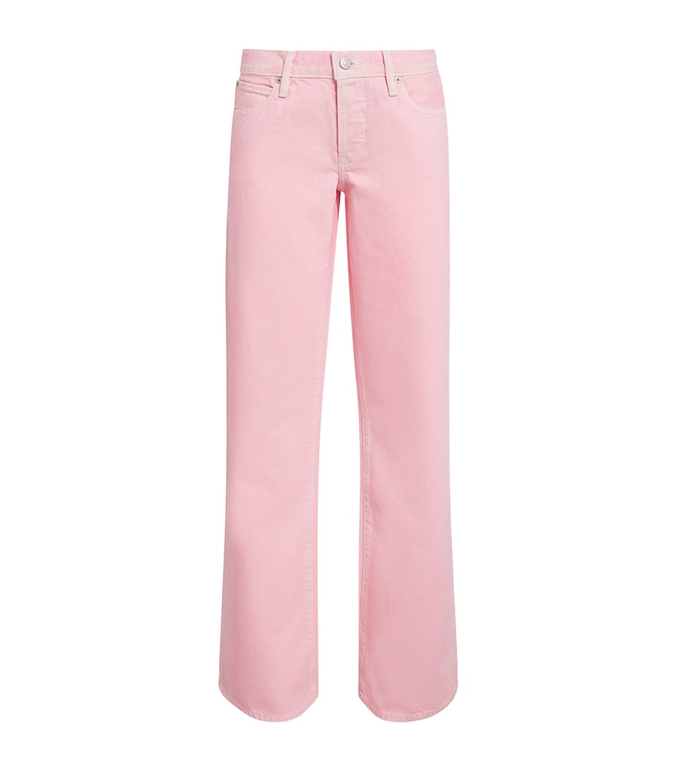 FRAME Womens The Pixie Gray Wide-Leg Jeans Cotton Candy