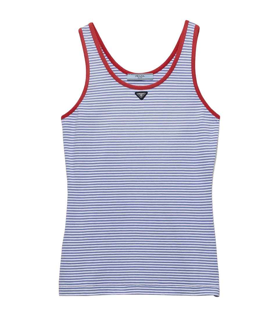 Prada Womens Cotton Stripe Tank Top