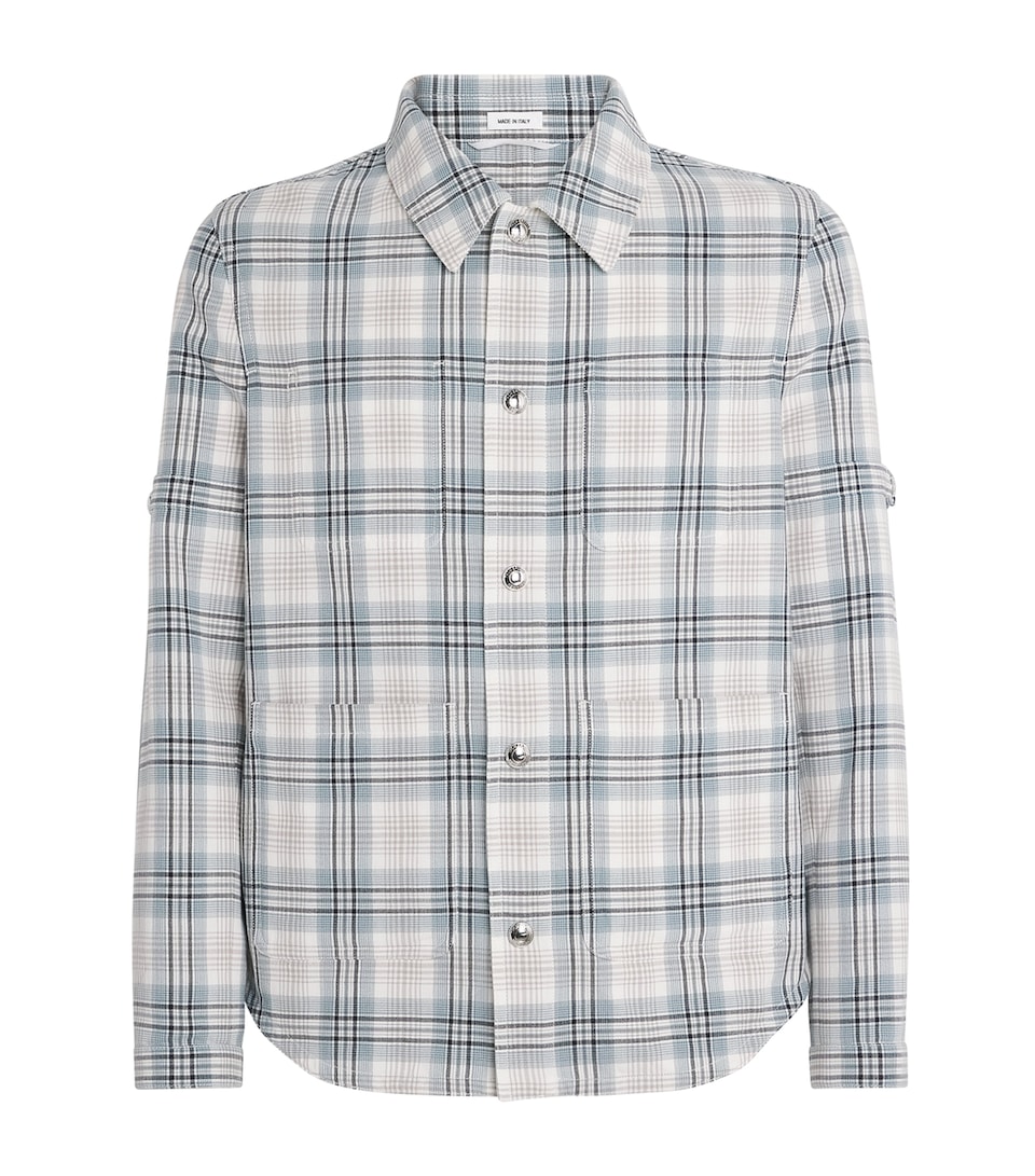 Thom Browne Mens Cotton-Blend Check Utility Shacket Seasonal Multi