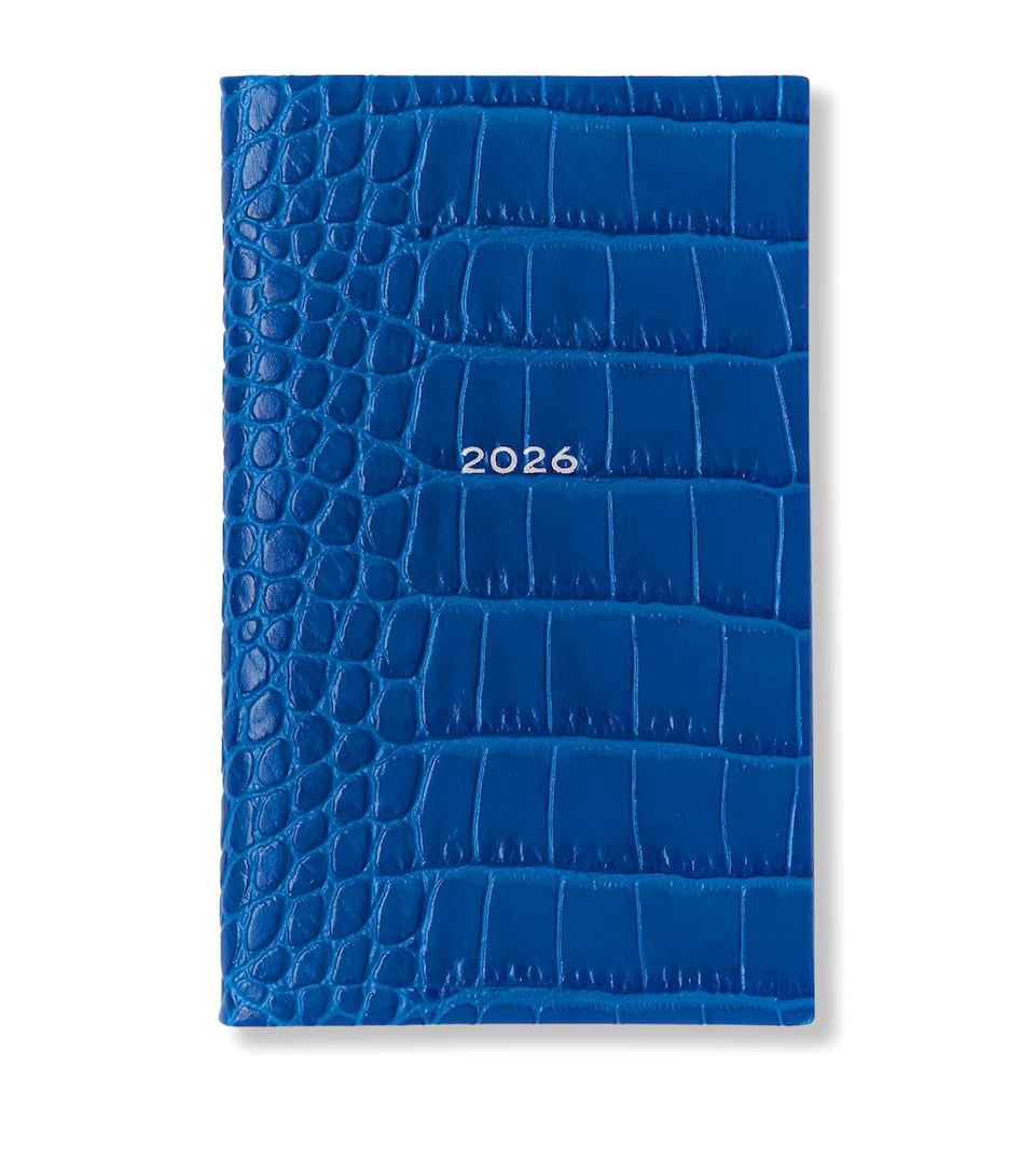 Mara Leather Croc-Embossed Panama 2026 Pocket Diary