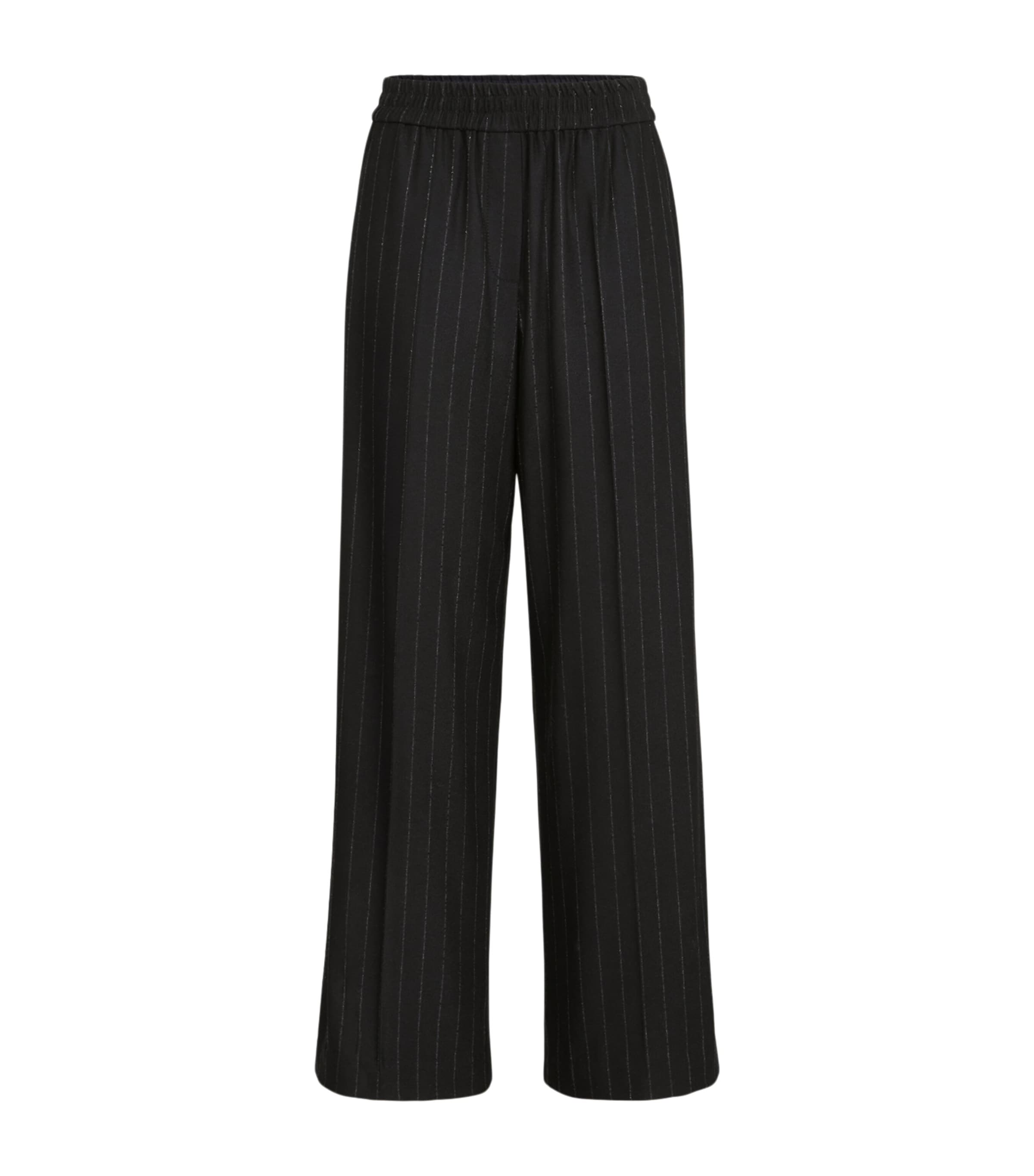 Brunello Cucinelli Womens Virgin Wool-Blend Pinstripe Trousers