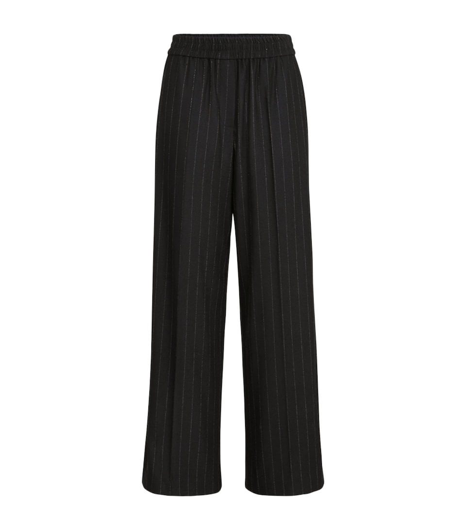 Brunello Cucinelli Womens Virgin Wool-Blend Pinstripe Trousers