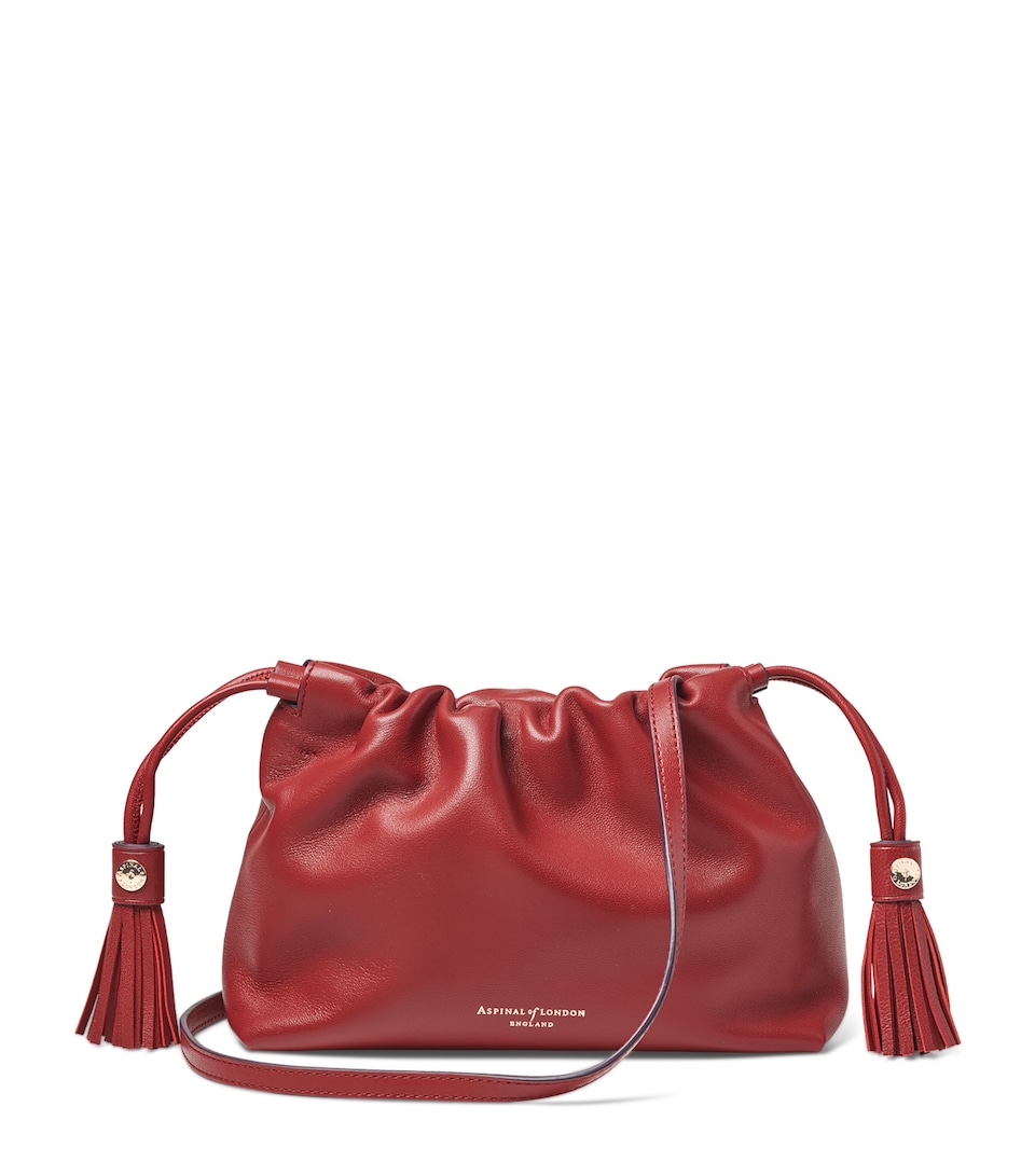 Aspinal Of London Large Leather Soho East West Cross-Body Pouch Ruby