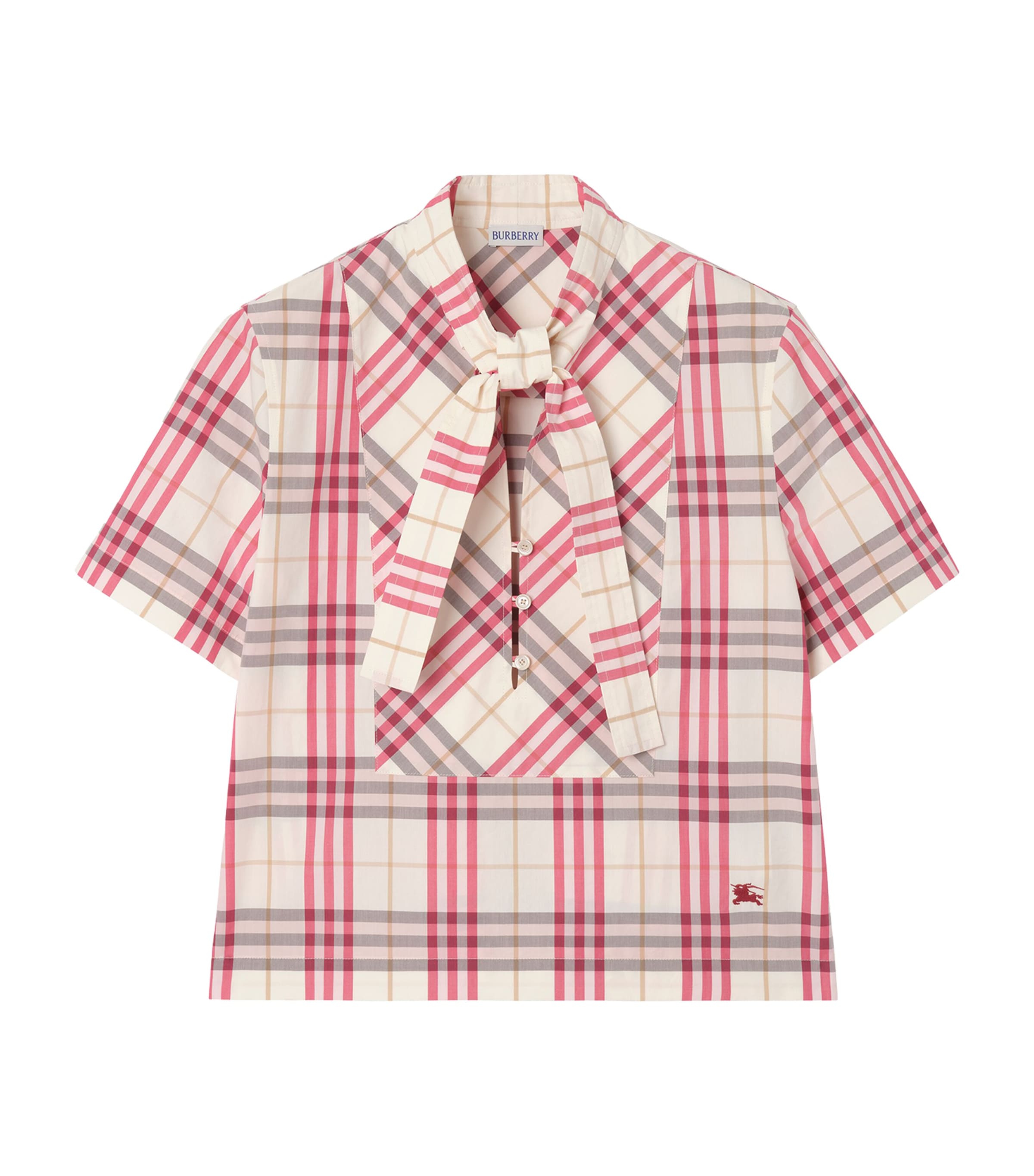 Burberry Womens Cotton Scarf Blouse Aubergine Prpl Ip Ck