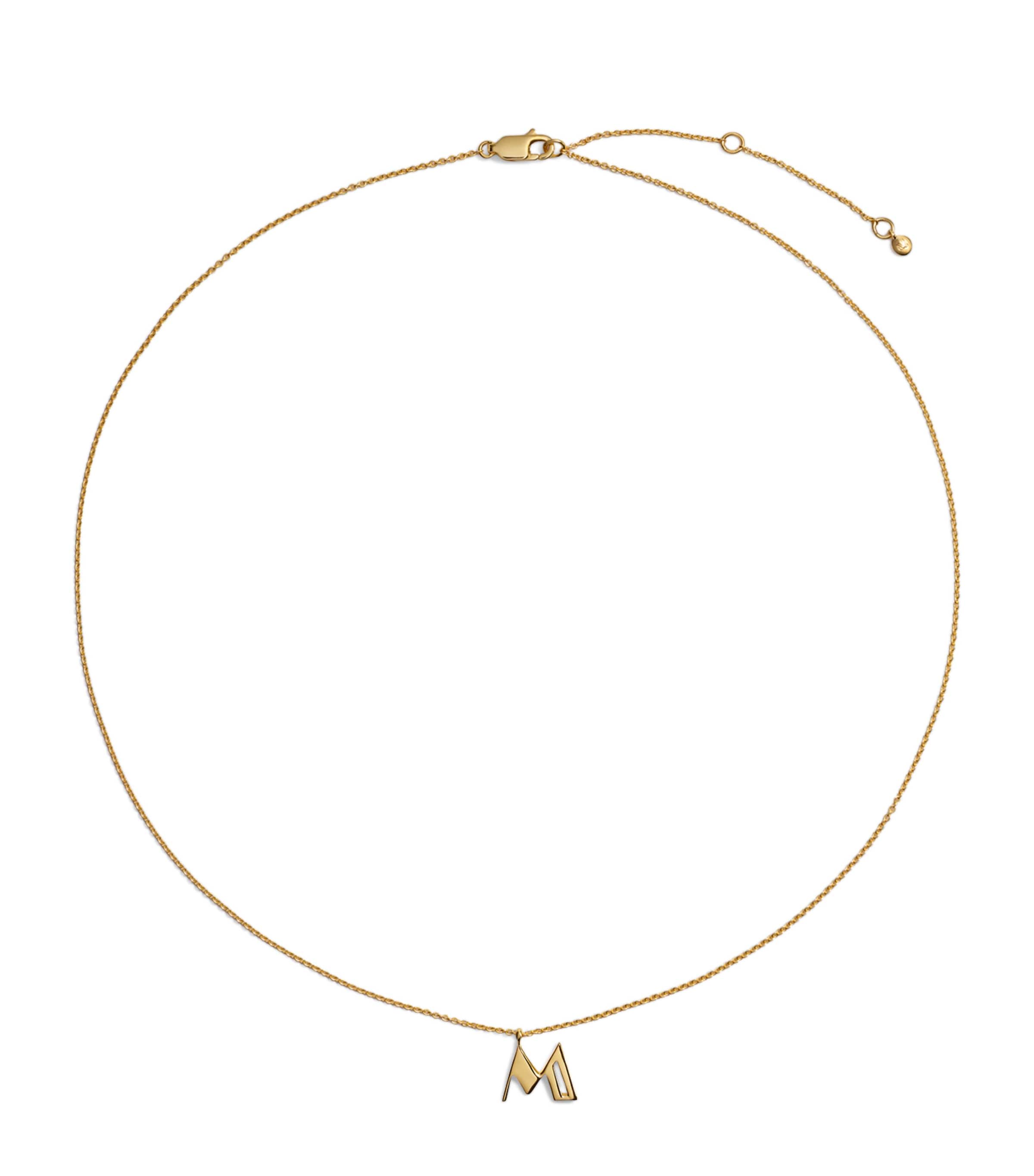 Monica Vinader Gold Vermeil M Initial Necklace Gold
