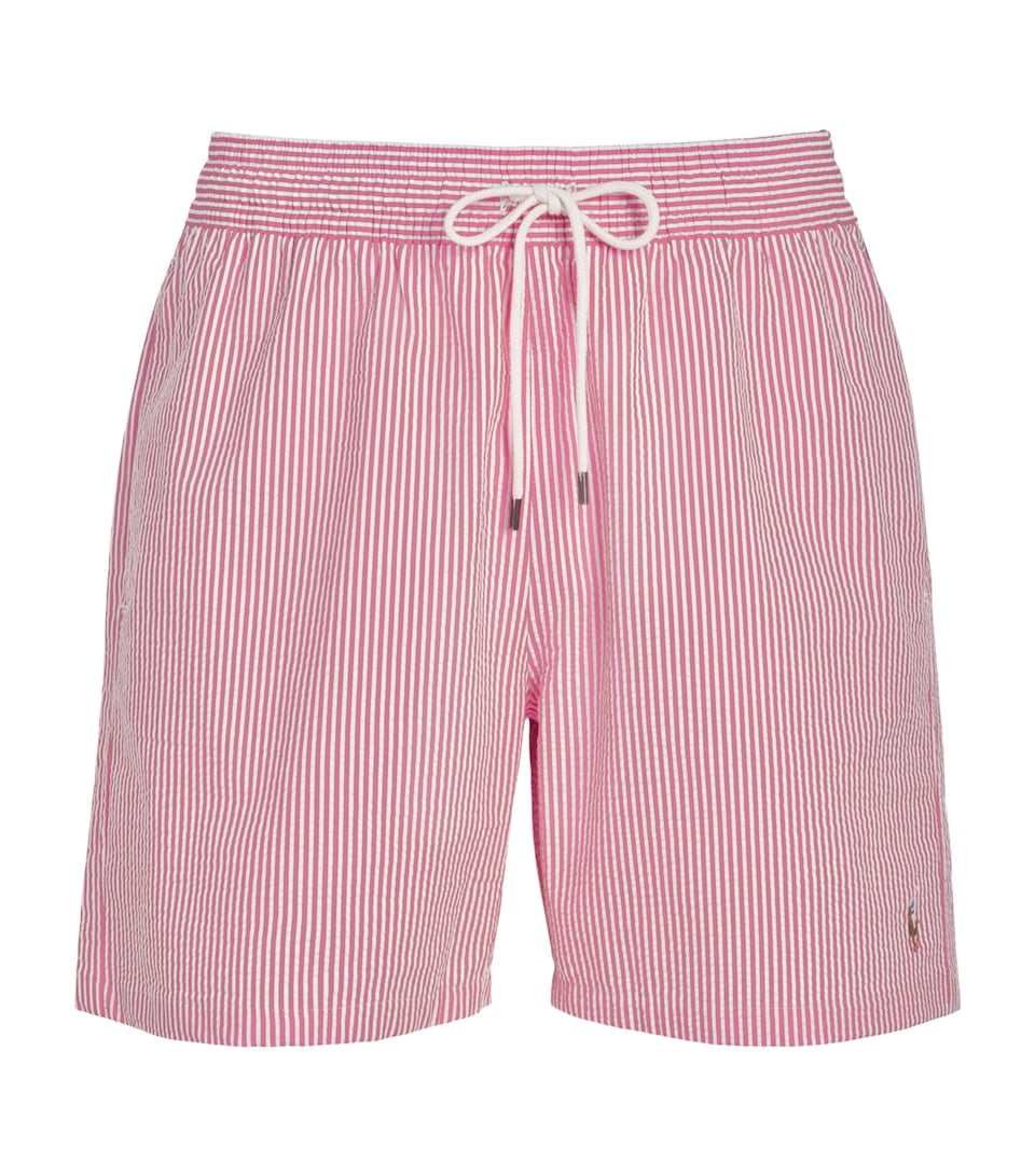 Polo Ralph Lauren Mens Seersucker Traveller Swim Shorts Resort Rose Stripe