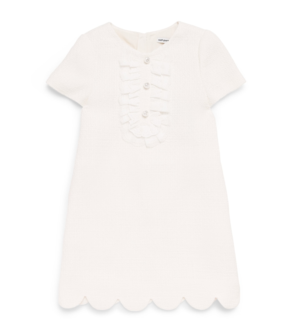 Self-Portrait Kids Bouclé Lace Dress (3-12 Years) Cream