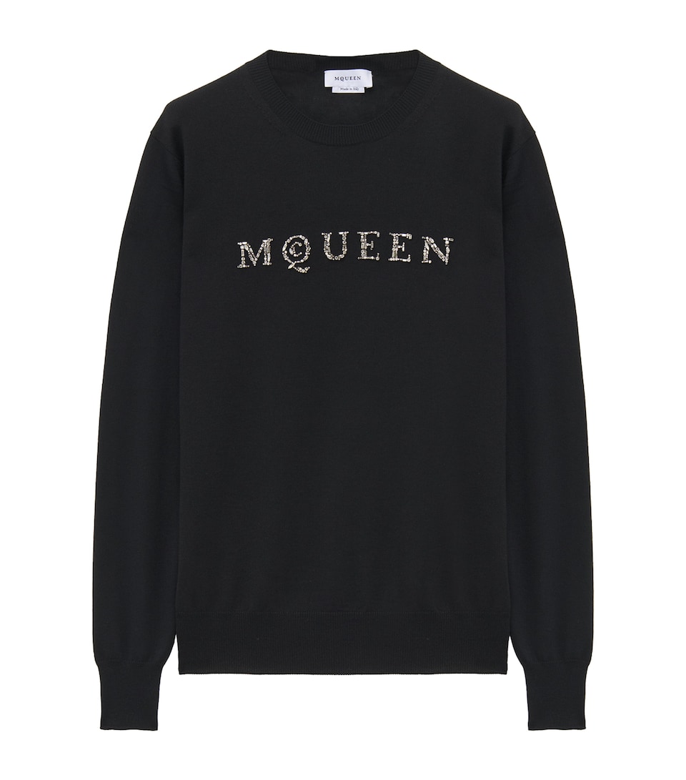 Wool Embellished Logo Sweater