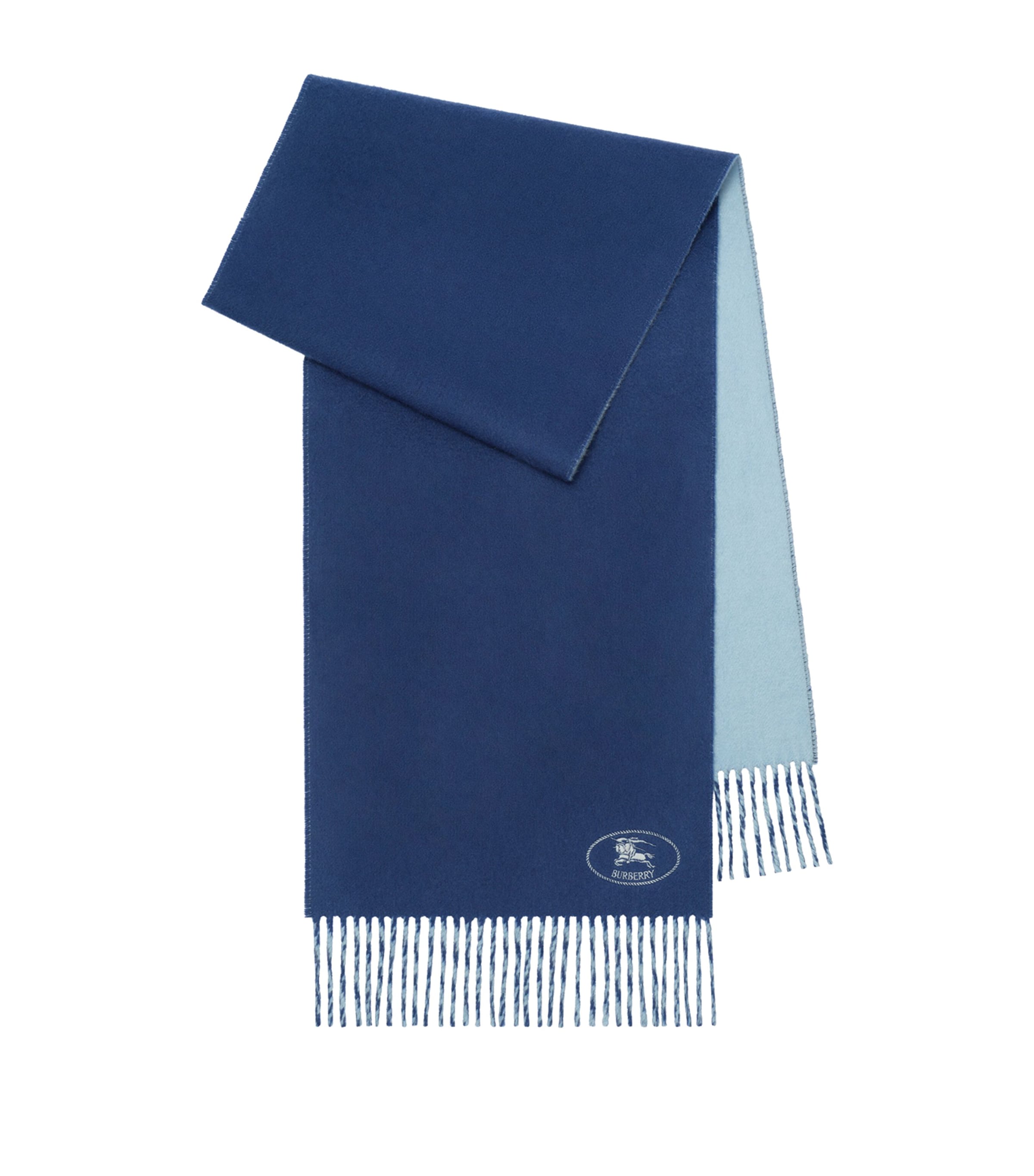 Burberry Cashmere Reversible Knight Scarf Torrent Blue