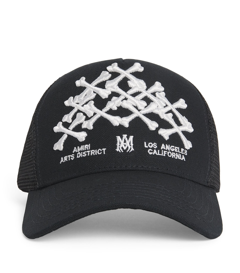 AMIRI Stacked Bones Trucker Hat Black