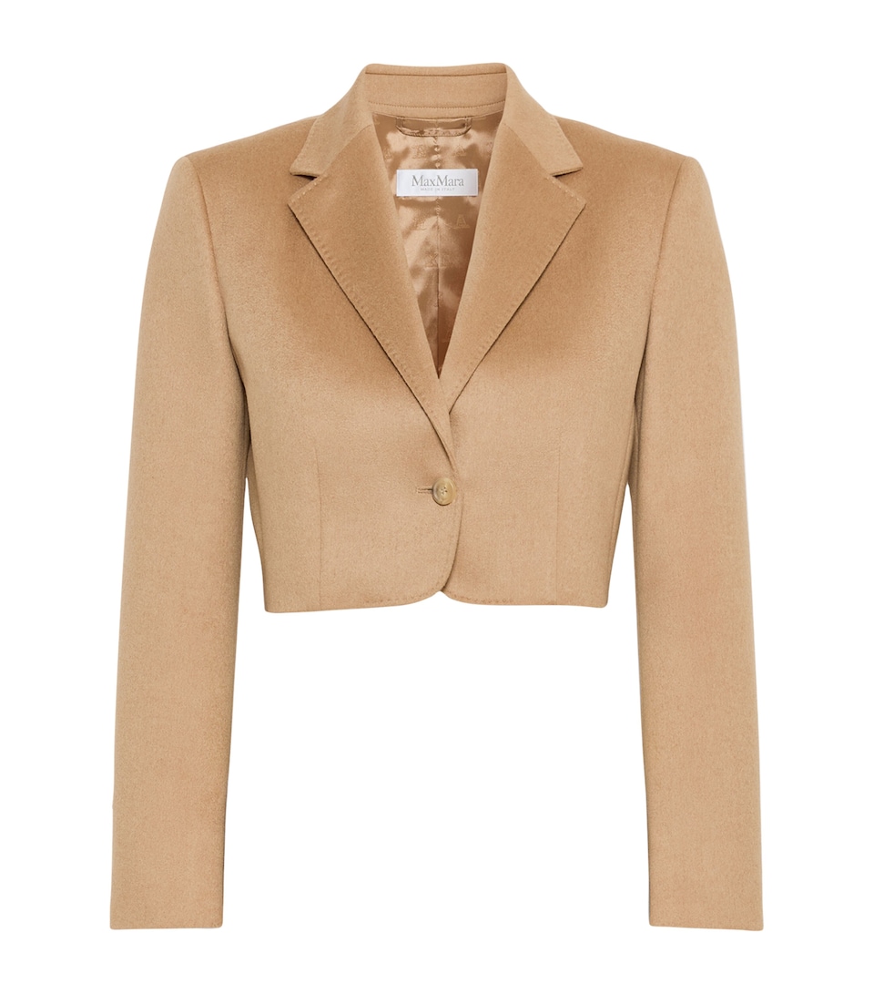 Max Mara Womens Camelwool Cropped Blazer Camel