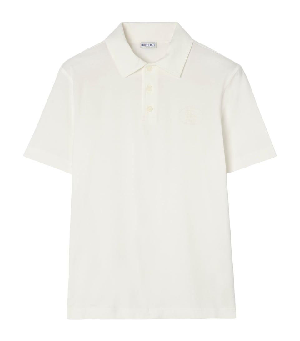 Burberry Mens Cotton Polo Shirt Chalk