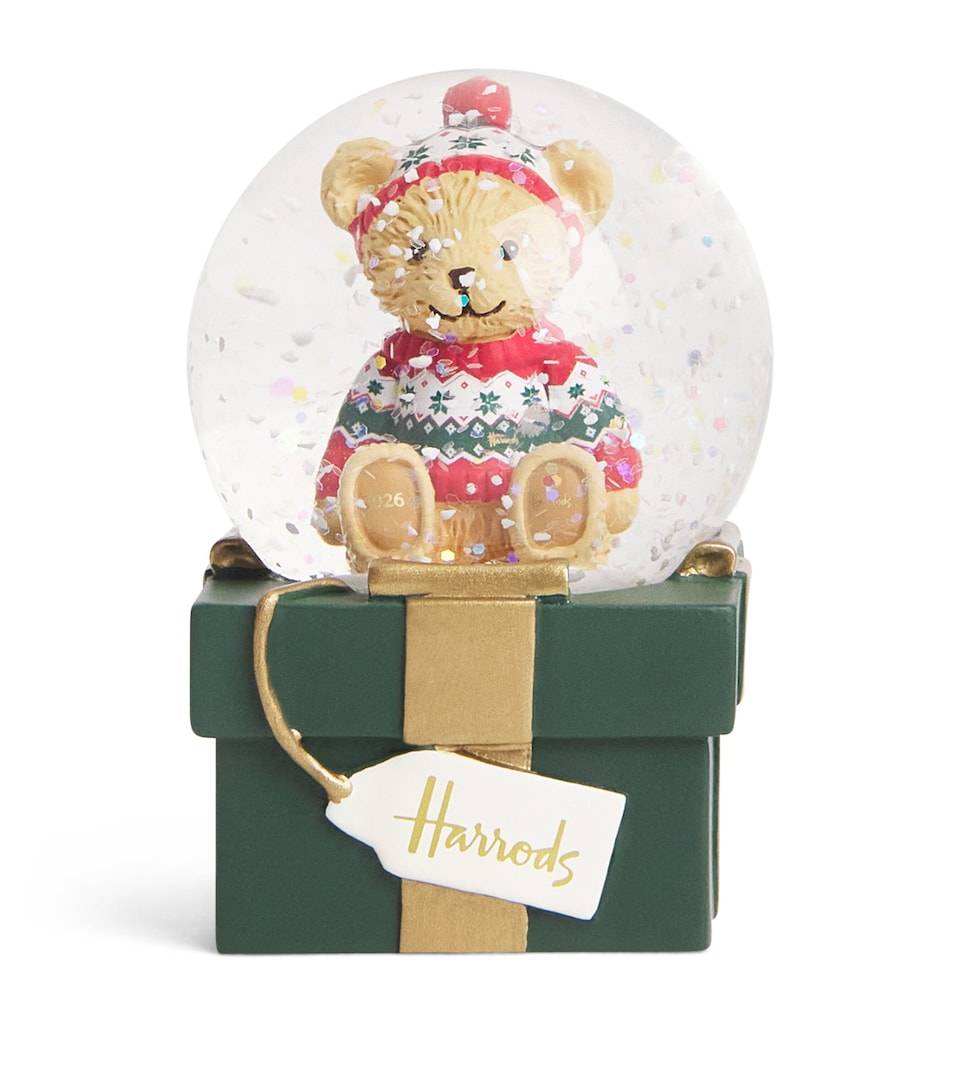 Harrods Christmas Bear 2026 Snow Globe Green