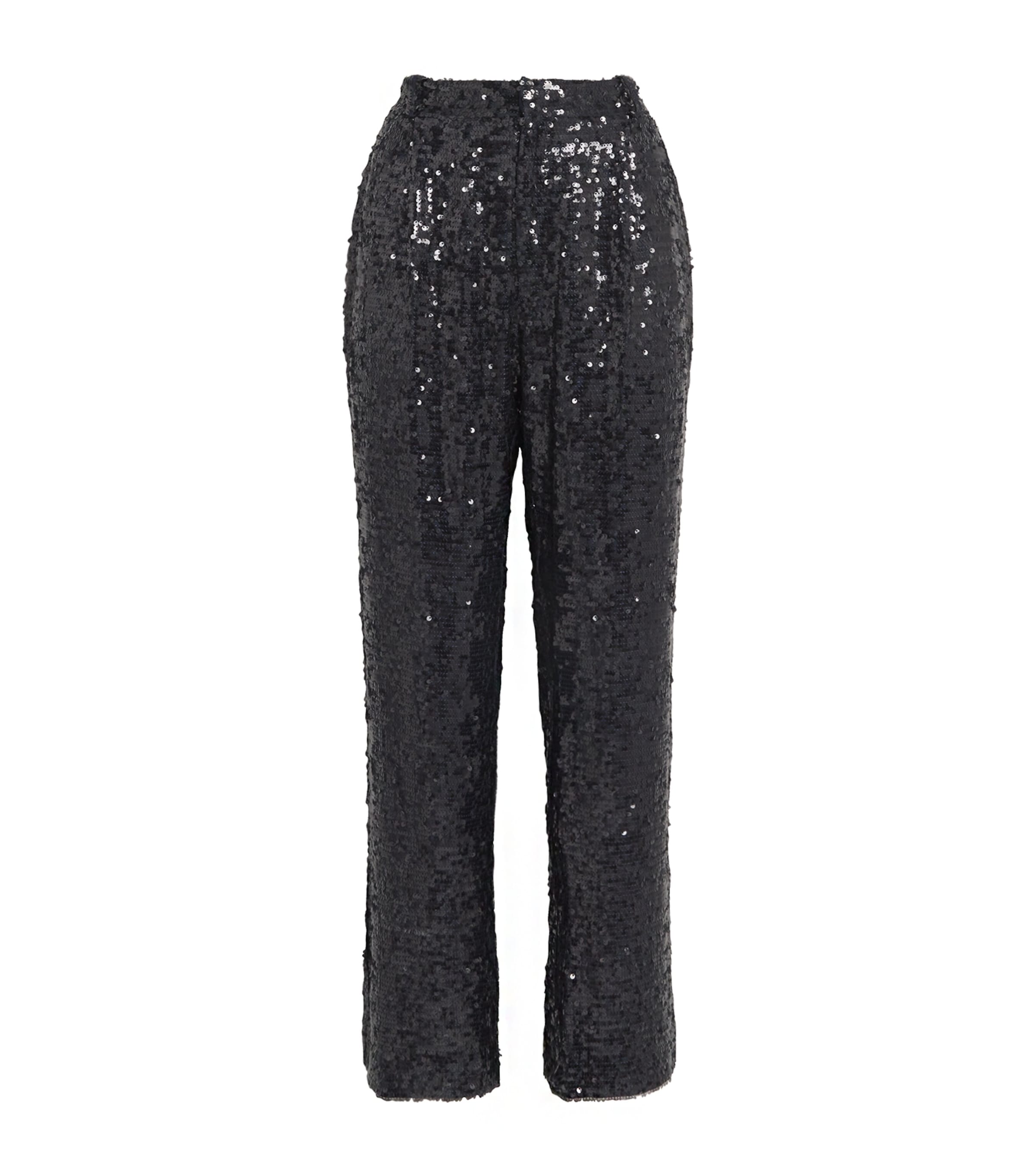 LAPOINTE Womens Sequin Pleated Tapered Trousers Marine