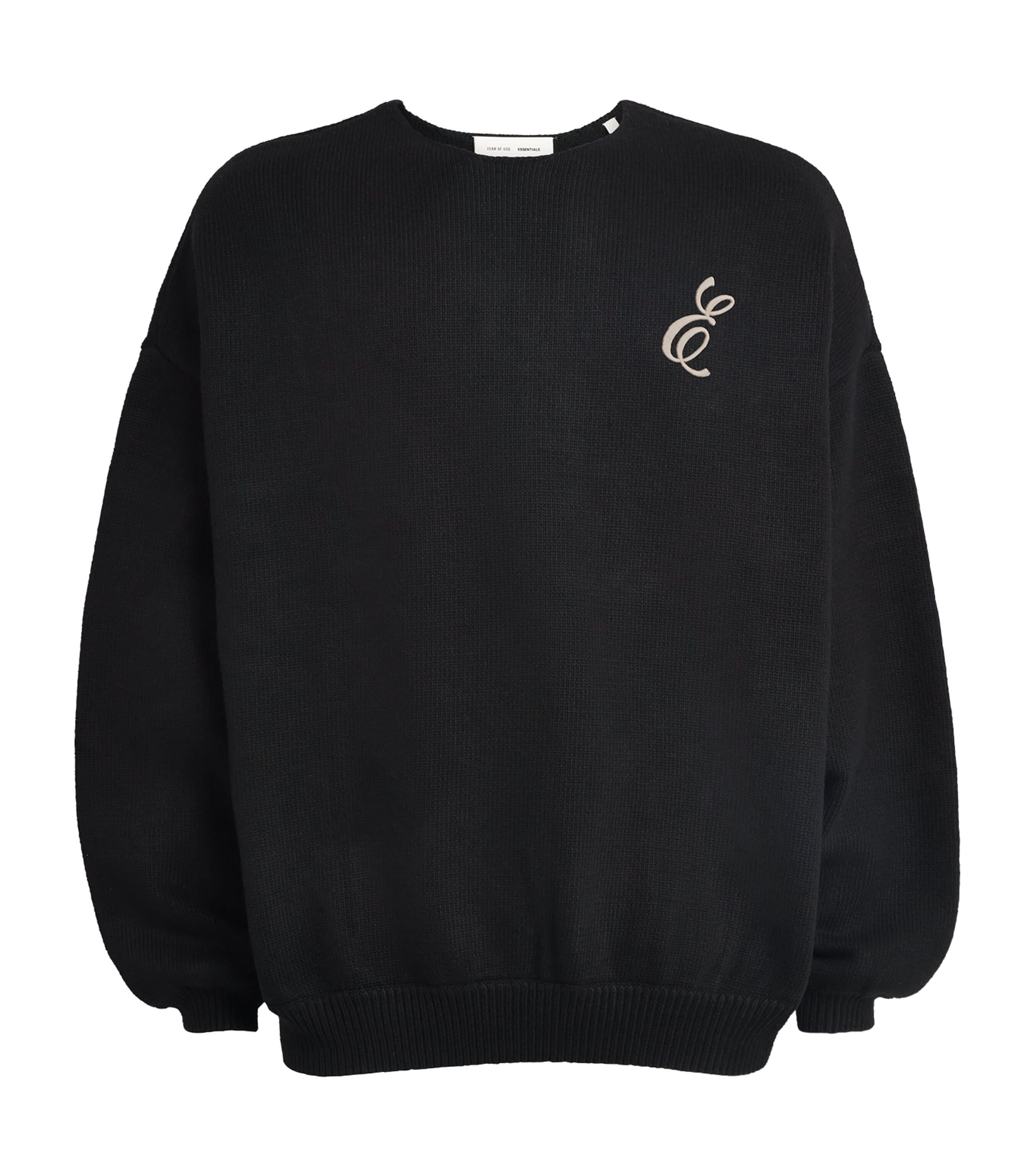 Waffle-Knit Script Sweater