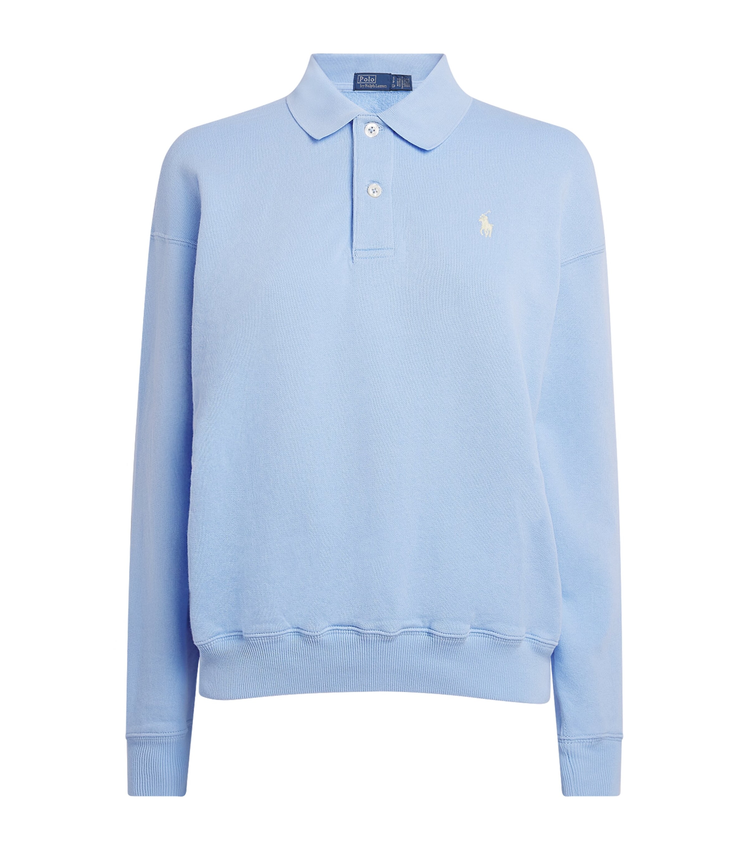 Polo Ralph Lauren Womens Cotton-Blend Polo Sweater Baby Blue