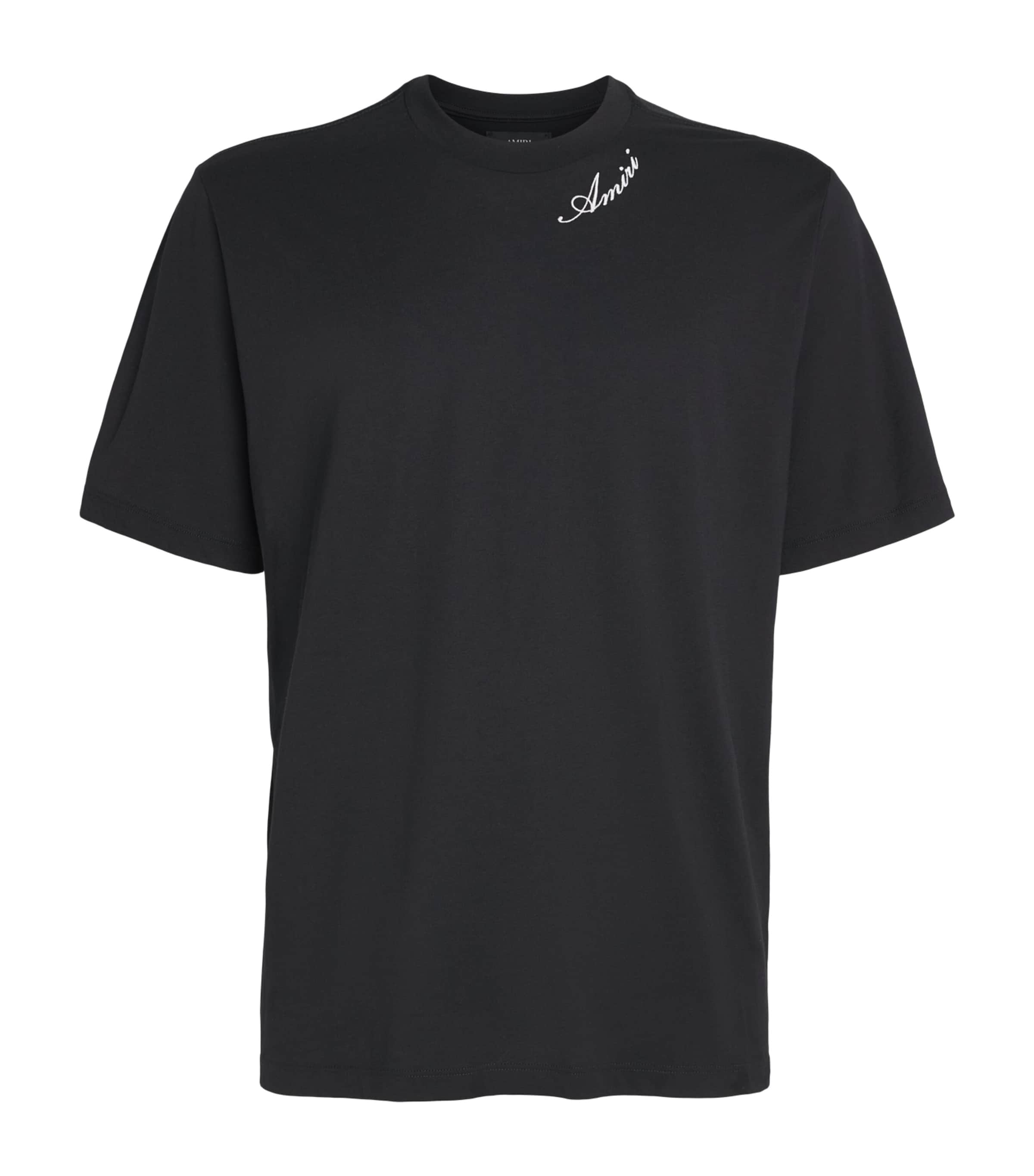 AMIRI Mens Cotton Script T-Shirt Black