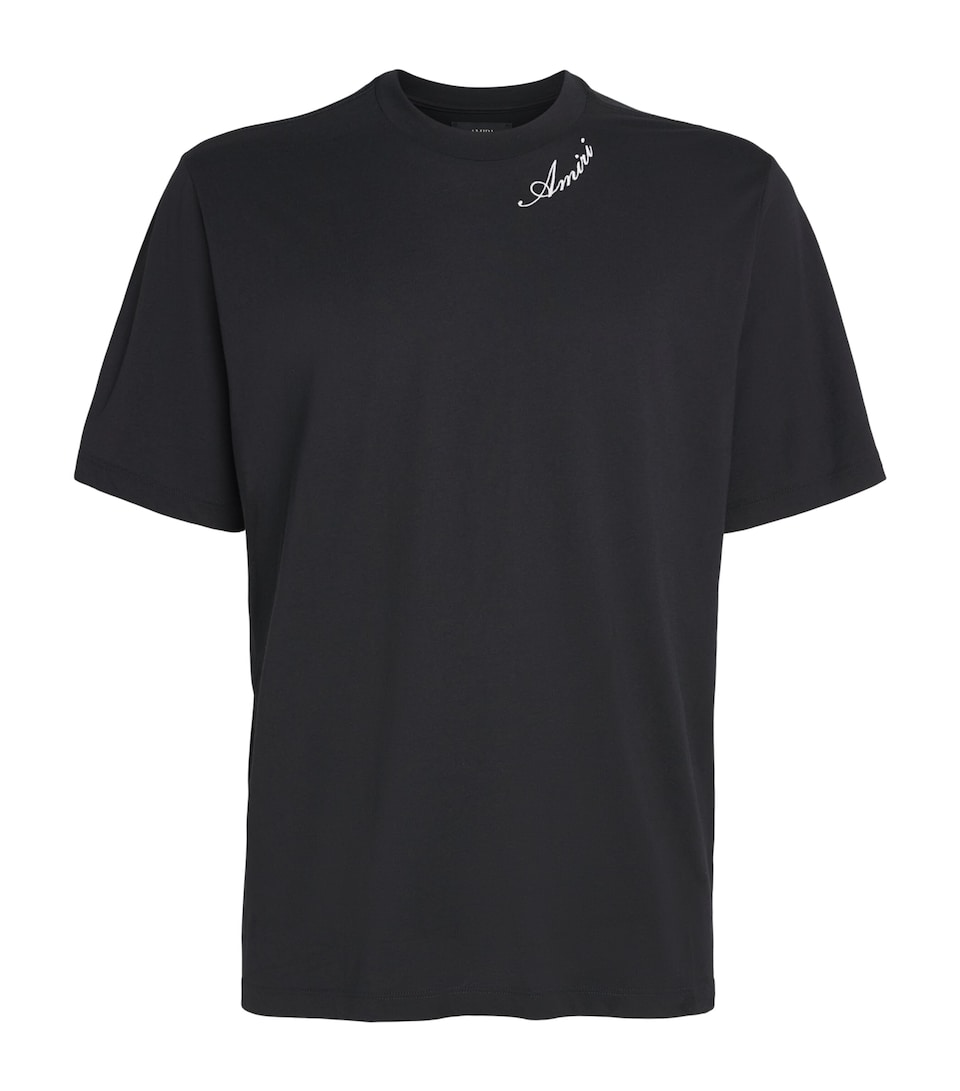AMIRI Mens Cotton Script T-Shirt Black