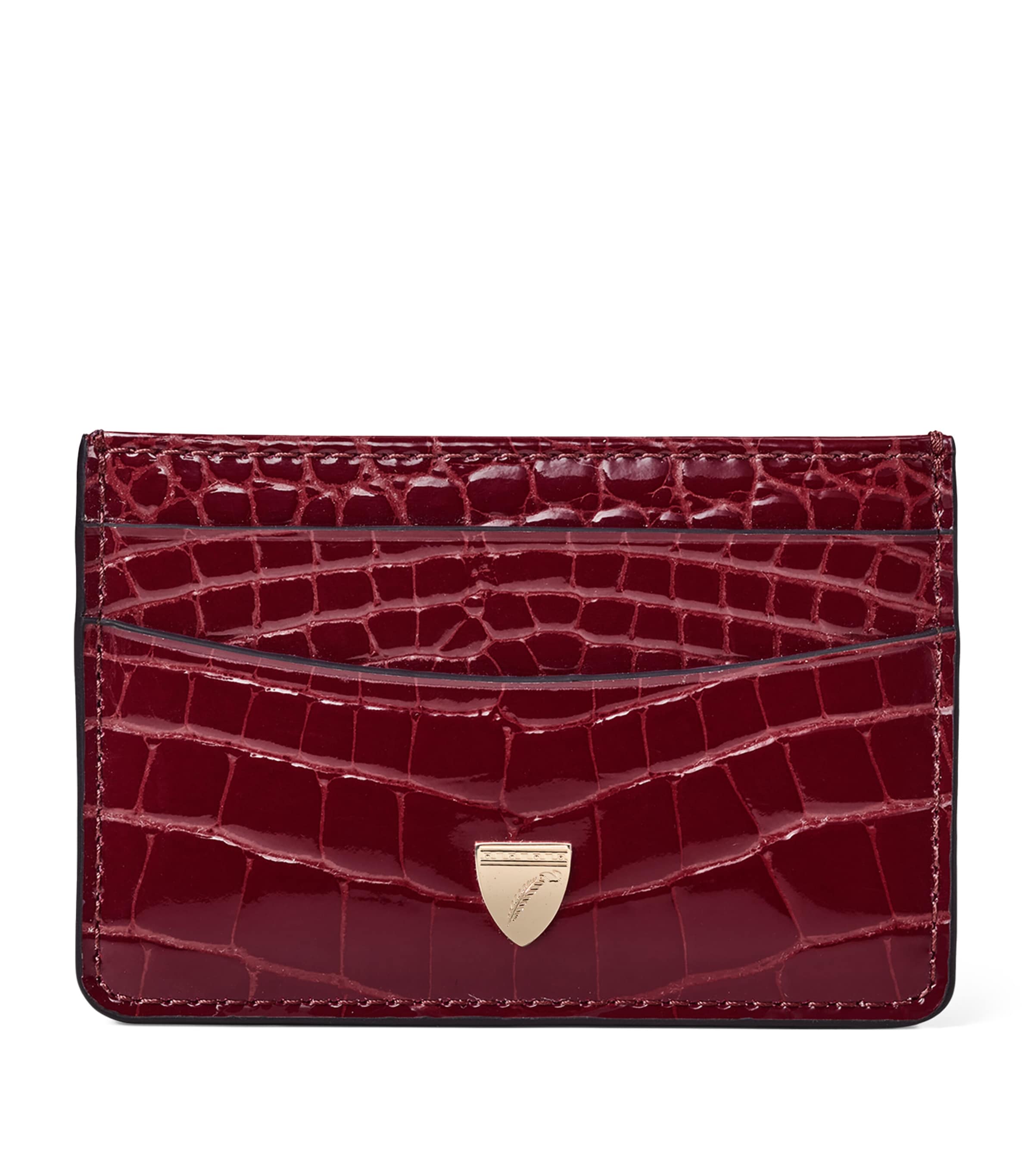 Leather Croc-Embossed Slim Card Holder