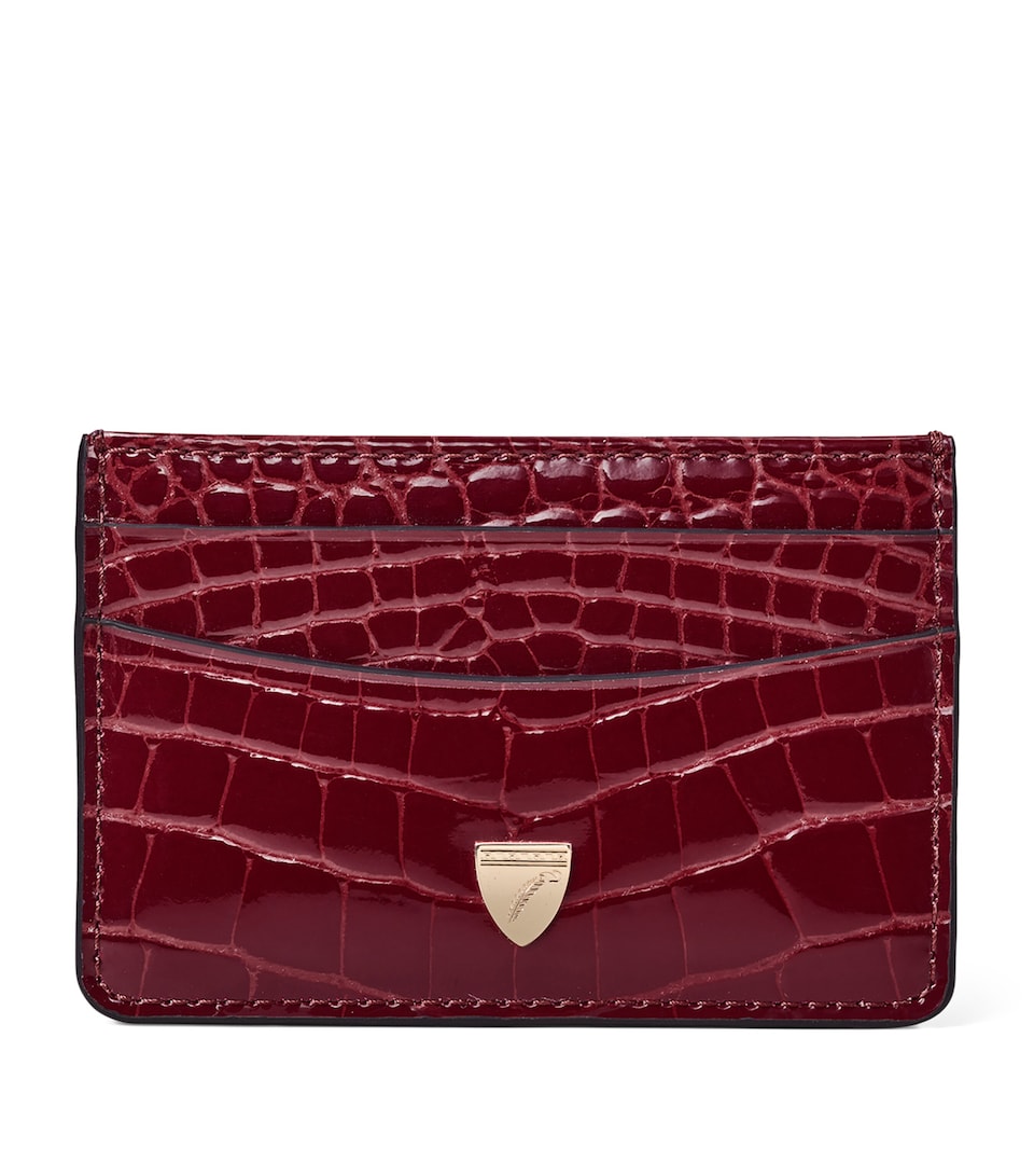 Leather Croc-Embossed Slim Card Holder