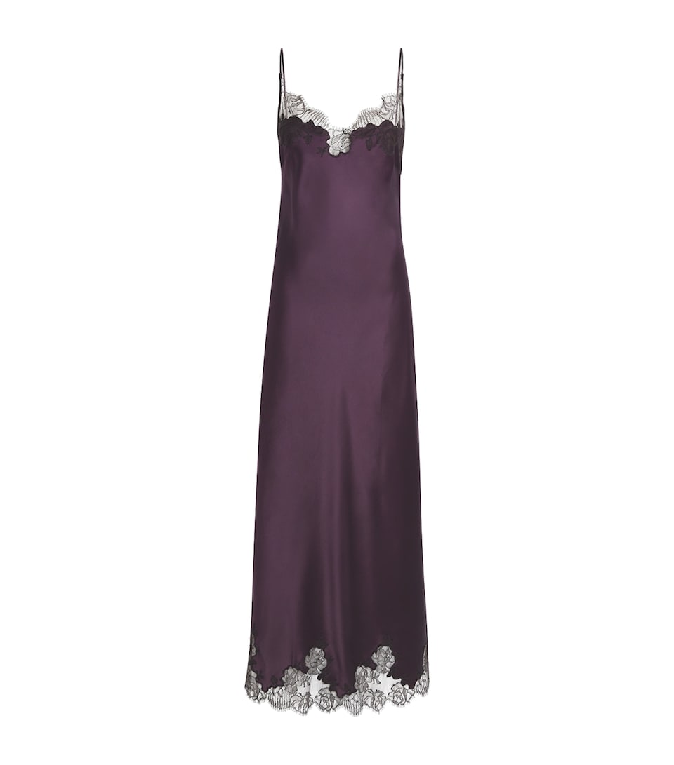 Silk Lace-Detail Long Slip Dress