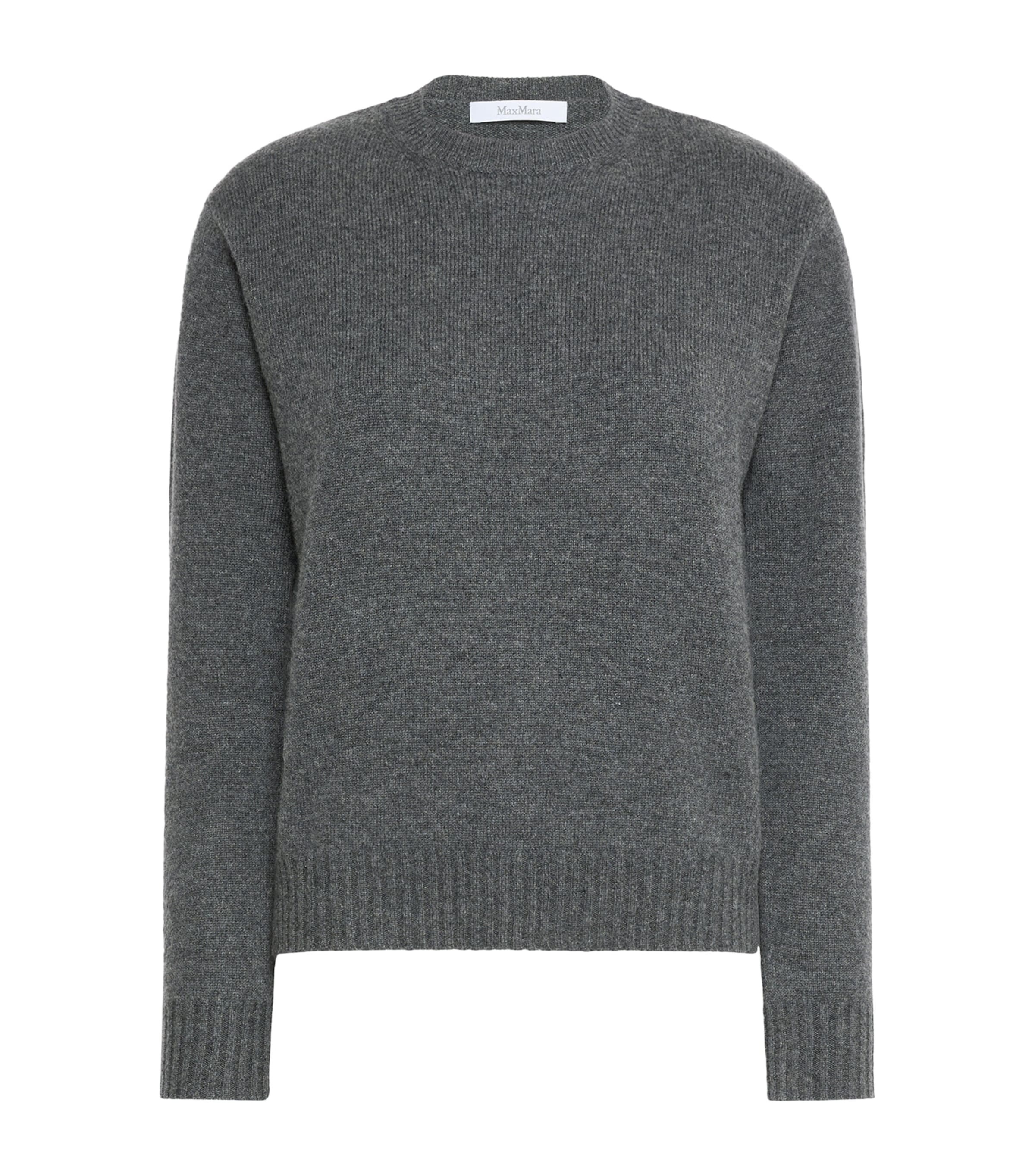 Max Mara Womens Cashmere Crew-Neck Sweater Dark Grey