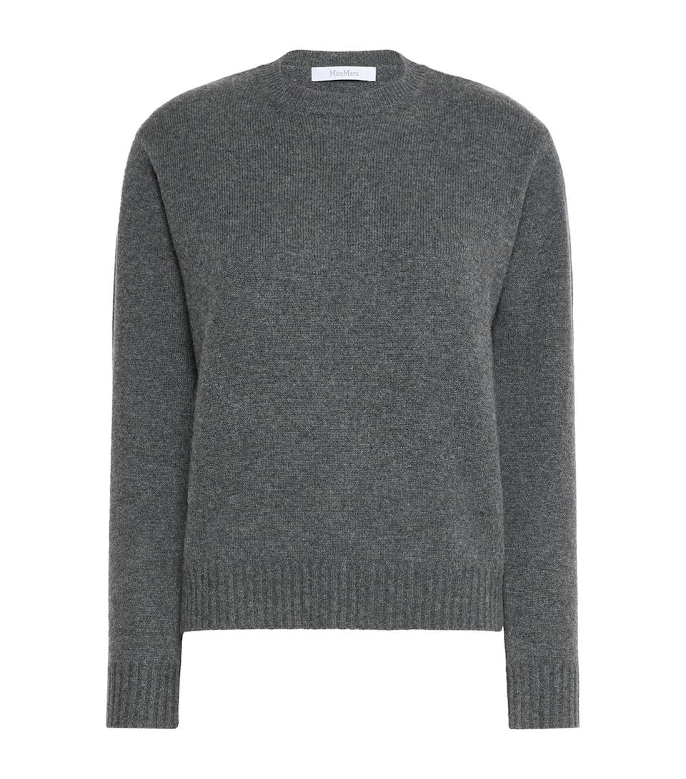 Max Mara Womens Cashmere Crew-Neck Sweater Dark Grey