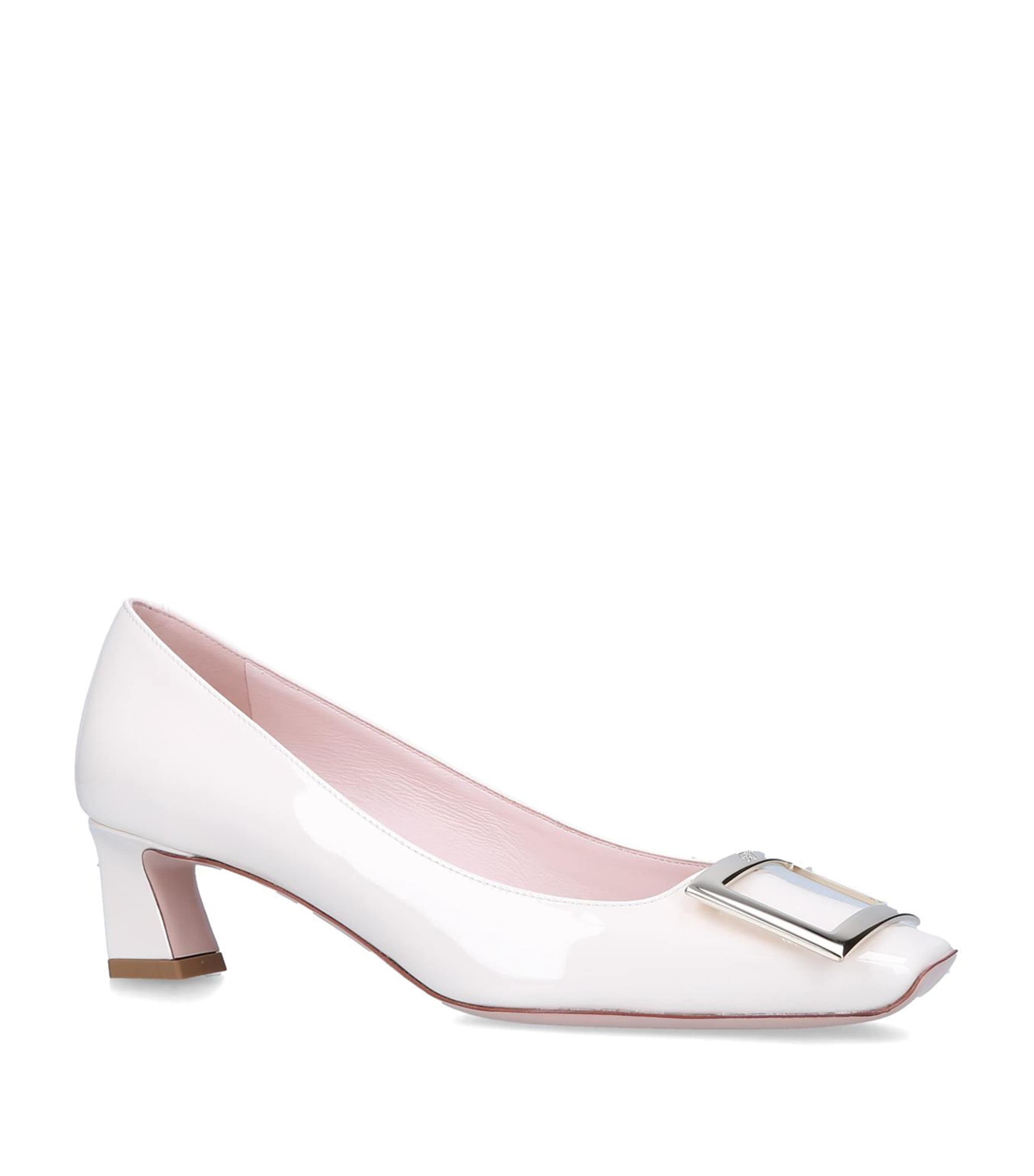 Roger Vivier Patent Decolleté Belle Vivier Pumps 45 Bone