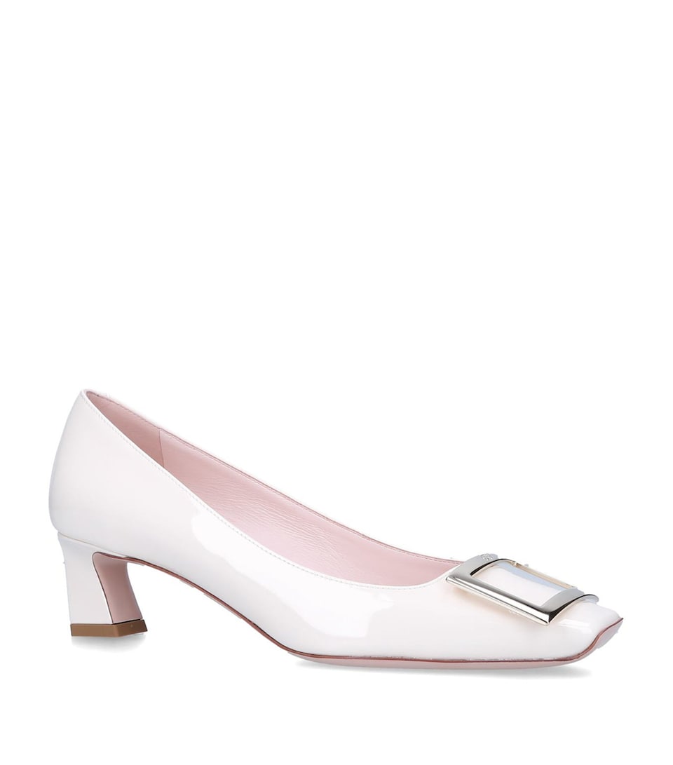 Roger Vivier Patent Decolleté Belle Vivier Pumps 45 Bone