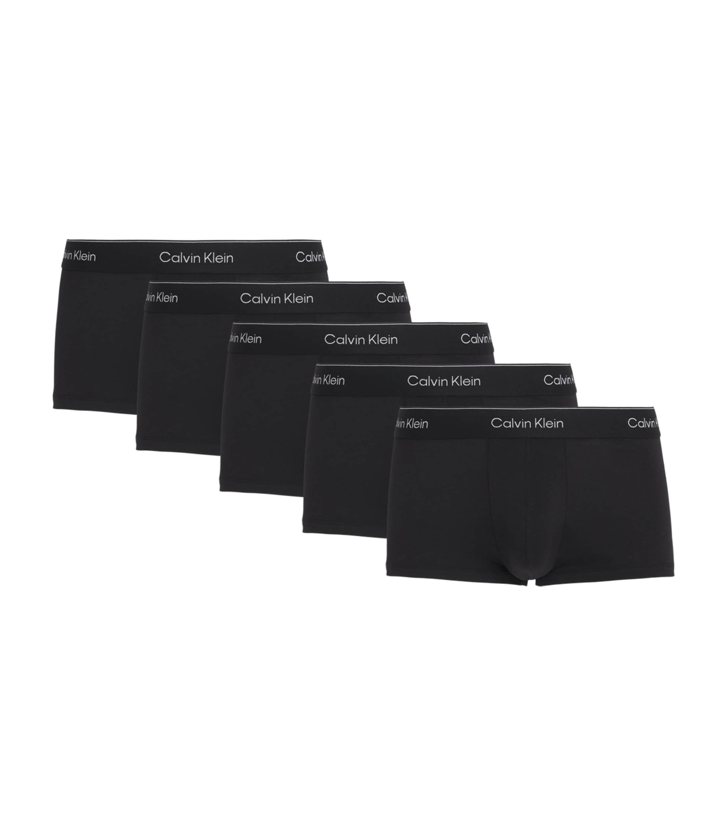 Calvin Klein Mens Stretch-Cotton Icon Boxer Briefs (Pack of 5) Black W/black W