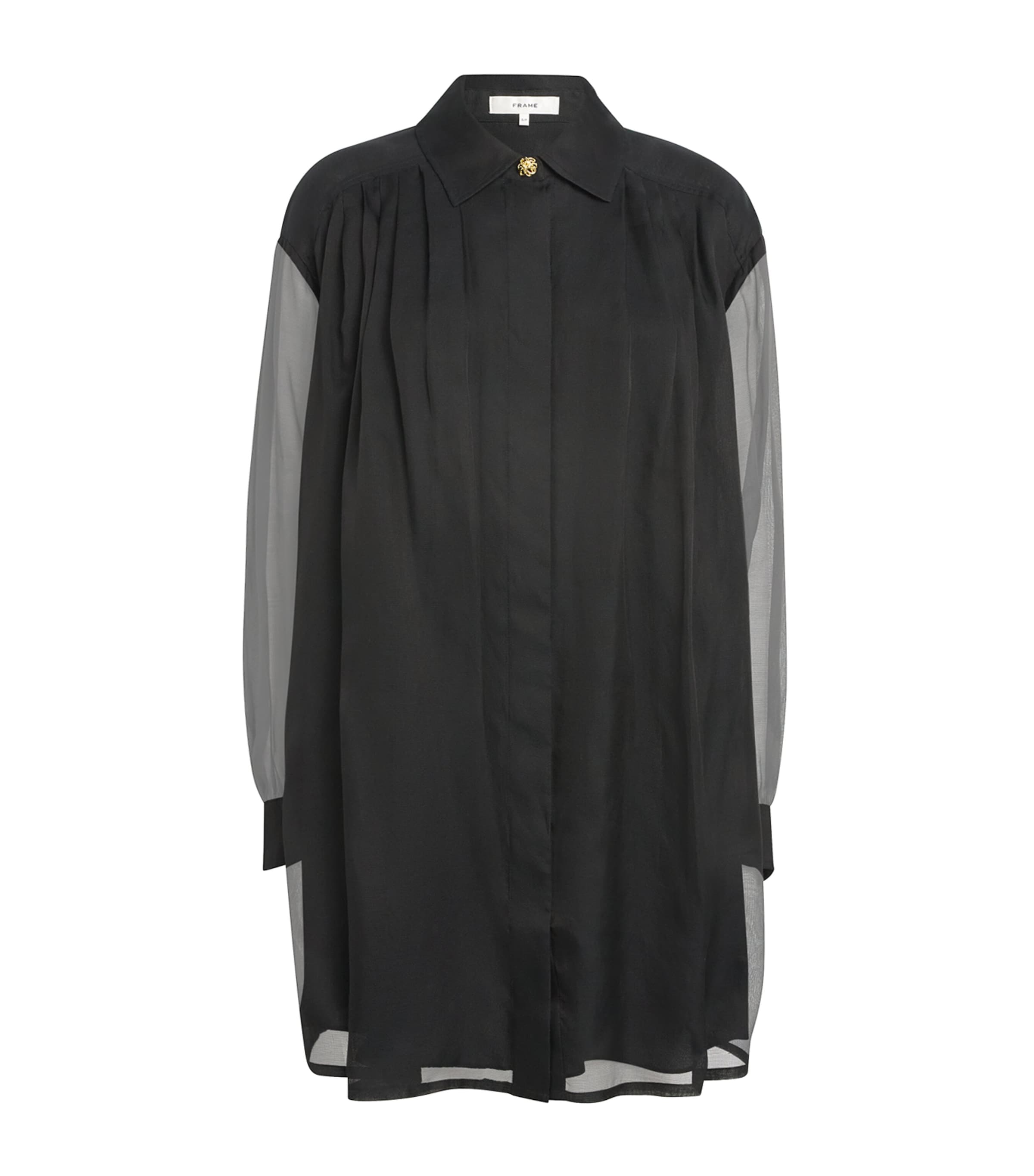 FRAME Womens Silk-Cotton Organza Swing Mini Dress Blk Black
