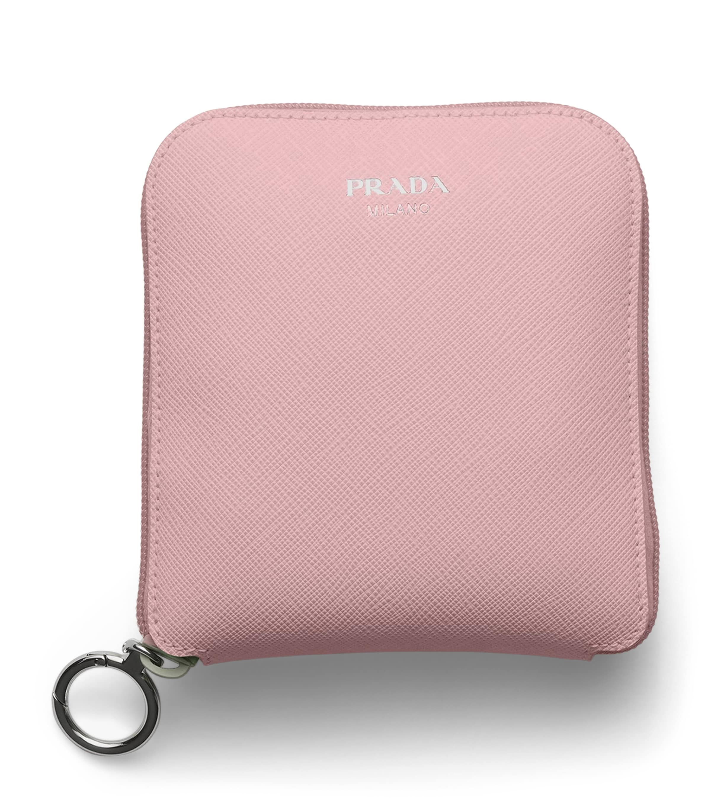 Prada Saffiano Leather Pendant Tote Bag Pink
