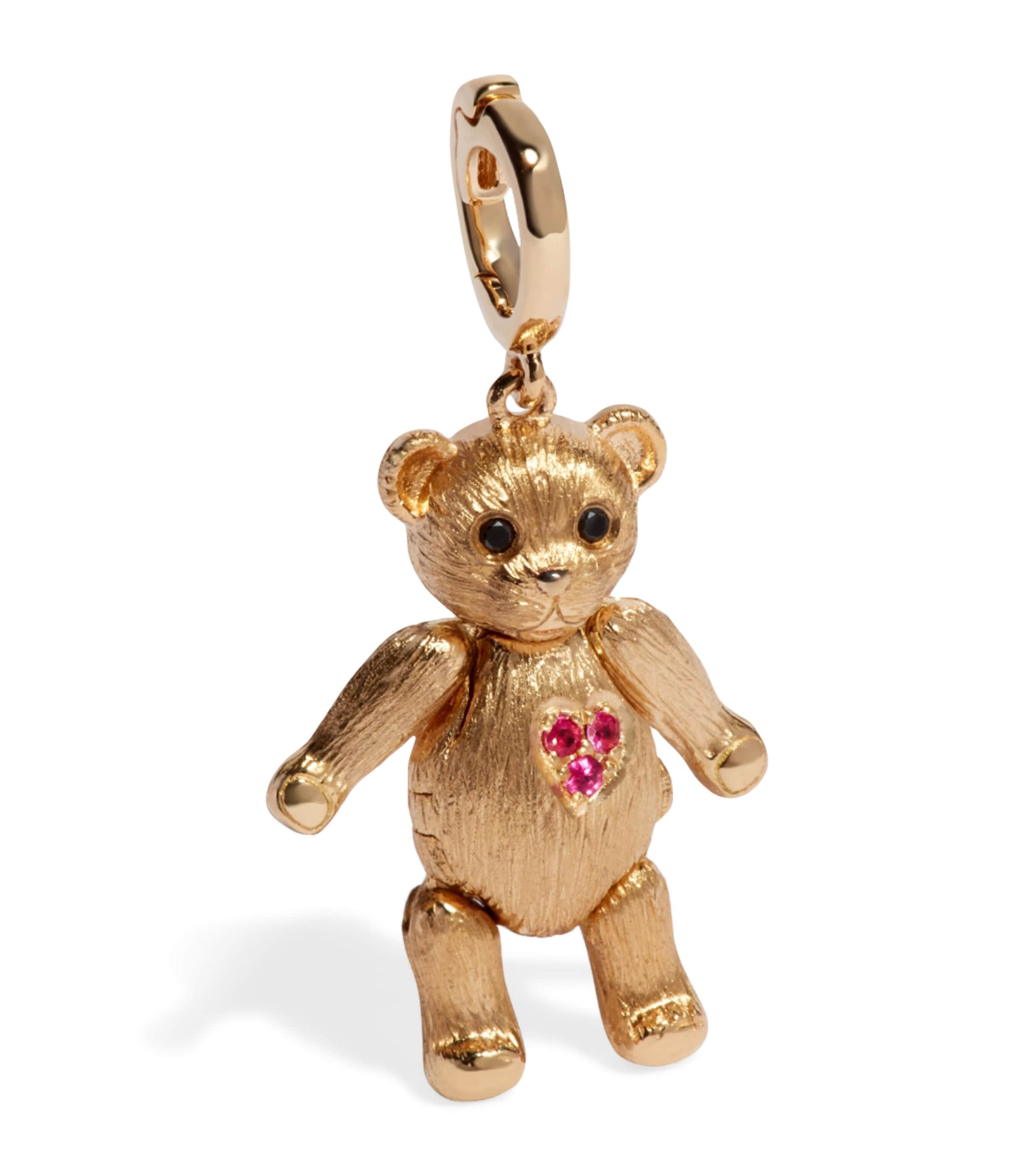 Annoushka Yellow Gold, Diamond and Ruby Tuffy Teddy Bear Charm Yellow Gold