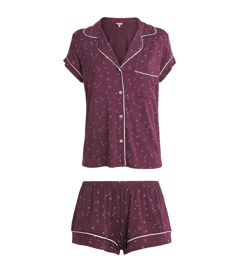 Eberjey Womens Star Print Frida Short Pyjama Set Strlght Wldbry/ivory
