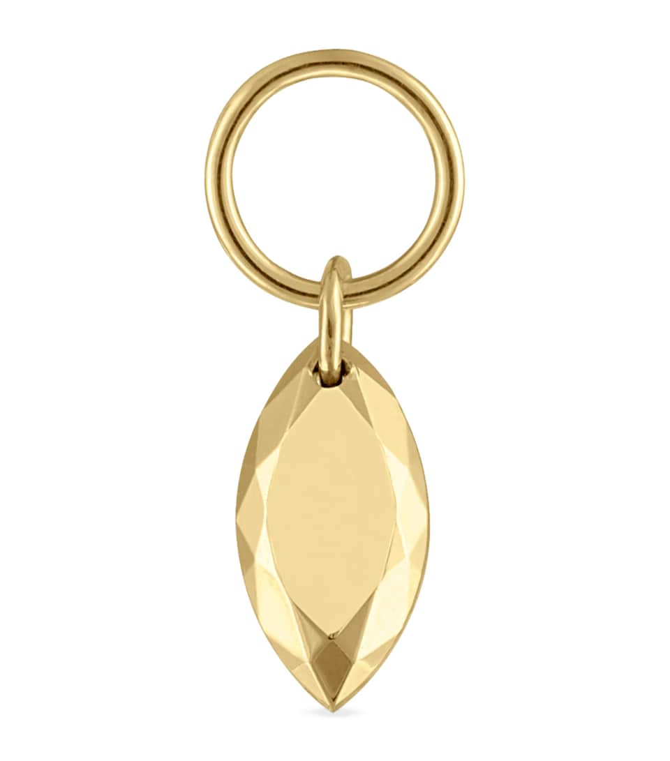 Maria Tash Faceted Gold Marquise Charm (5.5mm) Yellow Gold