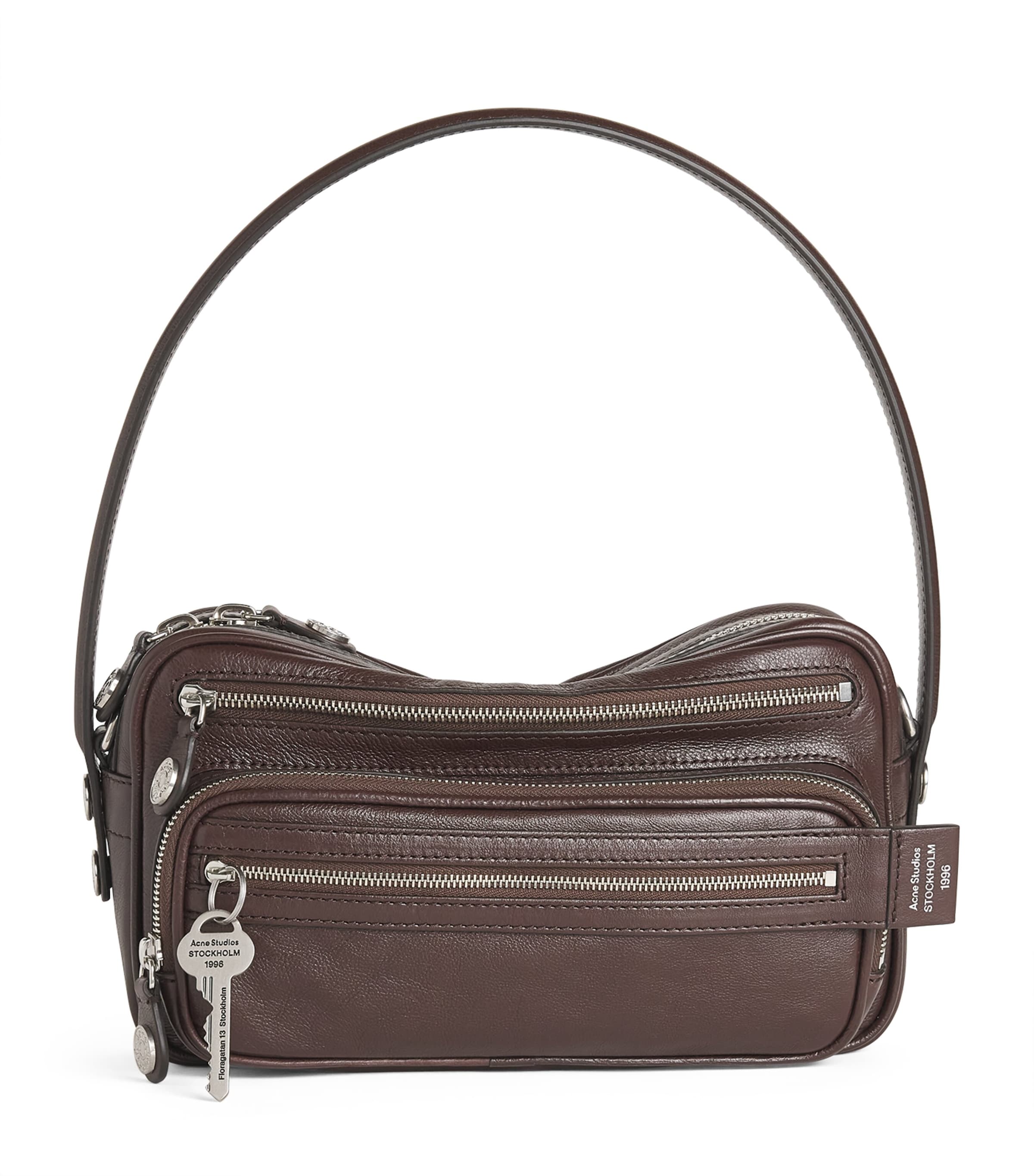 Acne Studios Leather Camero Camera Shoulder Bag Chocolate Brown