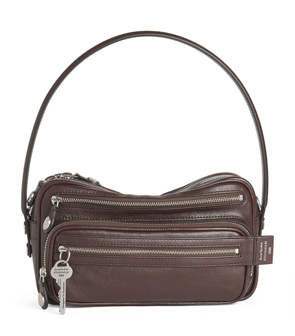 Acne Studios Leather Camero Camera Shoulder Bag Chocolate Brown