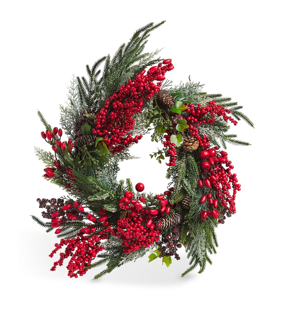 Red Berries and Pine Wreath (50cm)