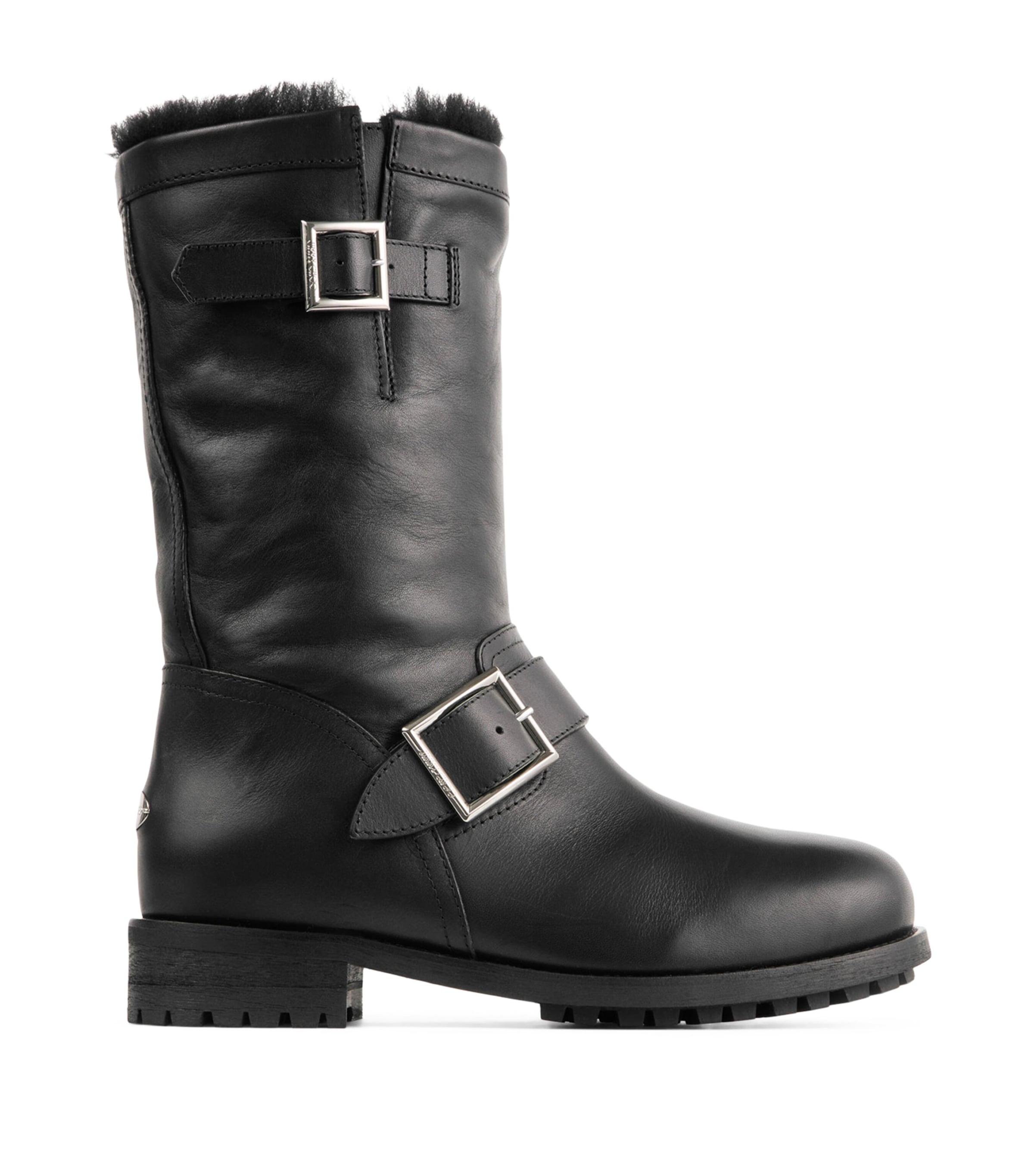 Jimmy Choo Biker Mid Leather Boots Black/black