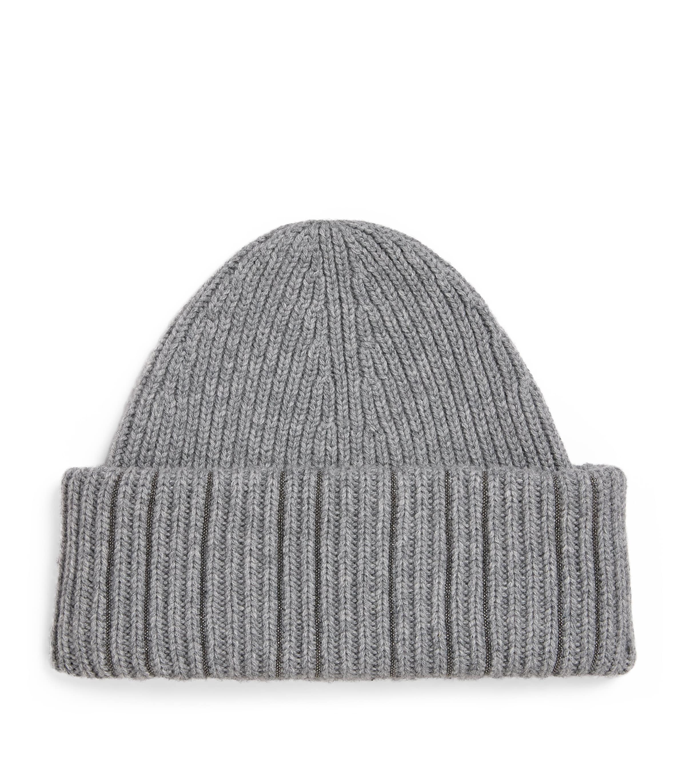 Wool-Silk Sparkling Ribbed Beanie
