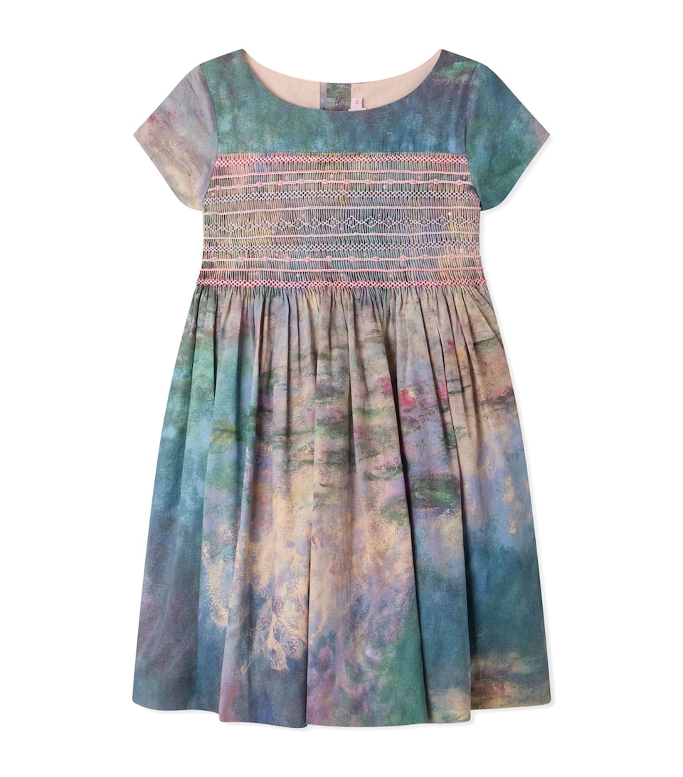 Bonpoint x MoMA Cotton Water Lillies Maruska Dress (4-8 Years) Bleu Ardoise