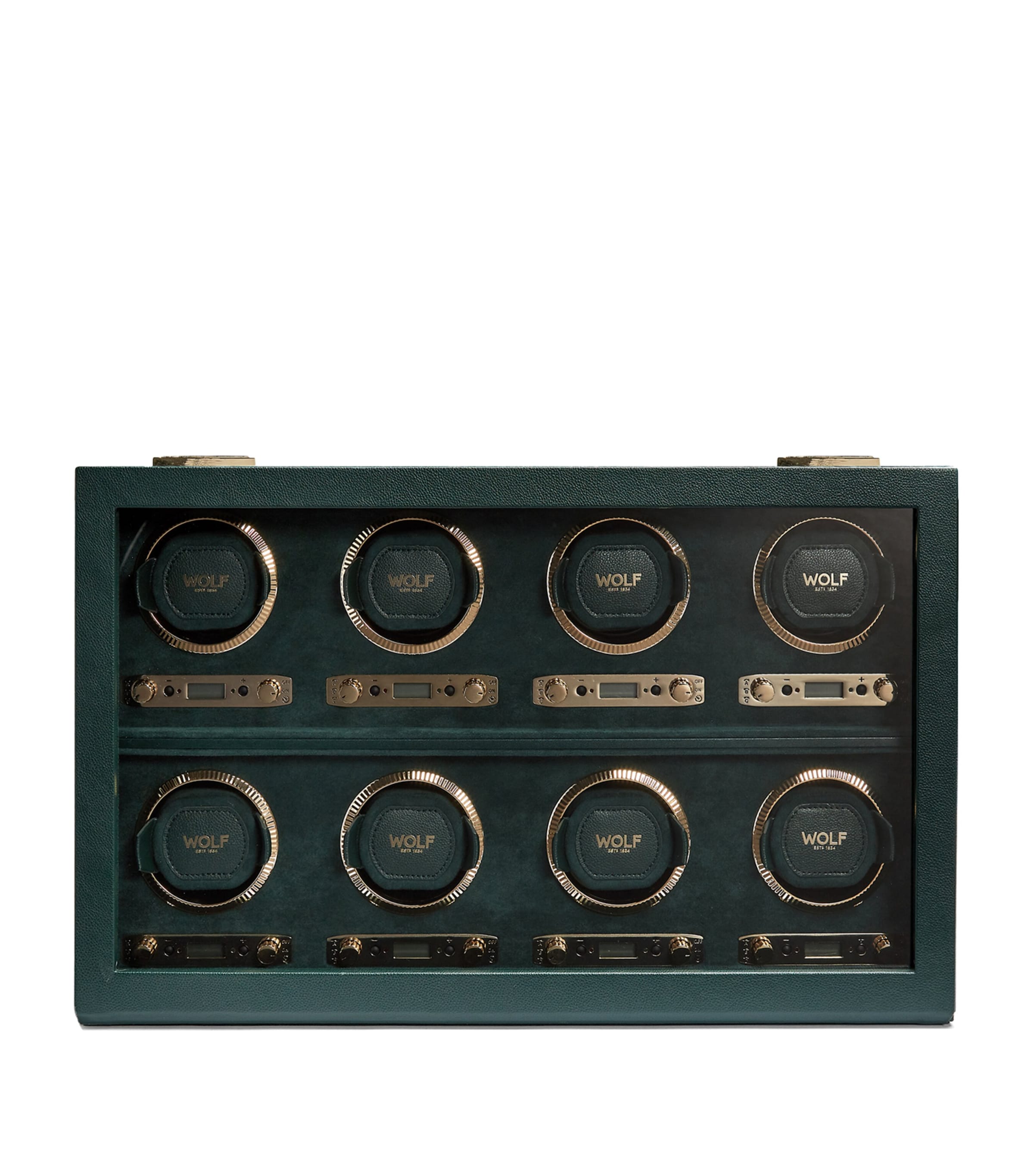 WOLF British Racing 8-Piece Watch Winder Green